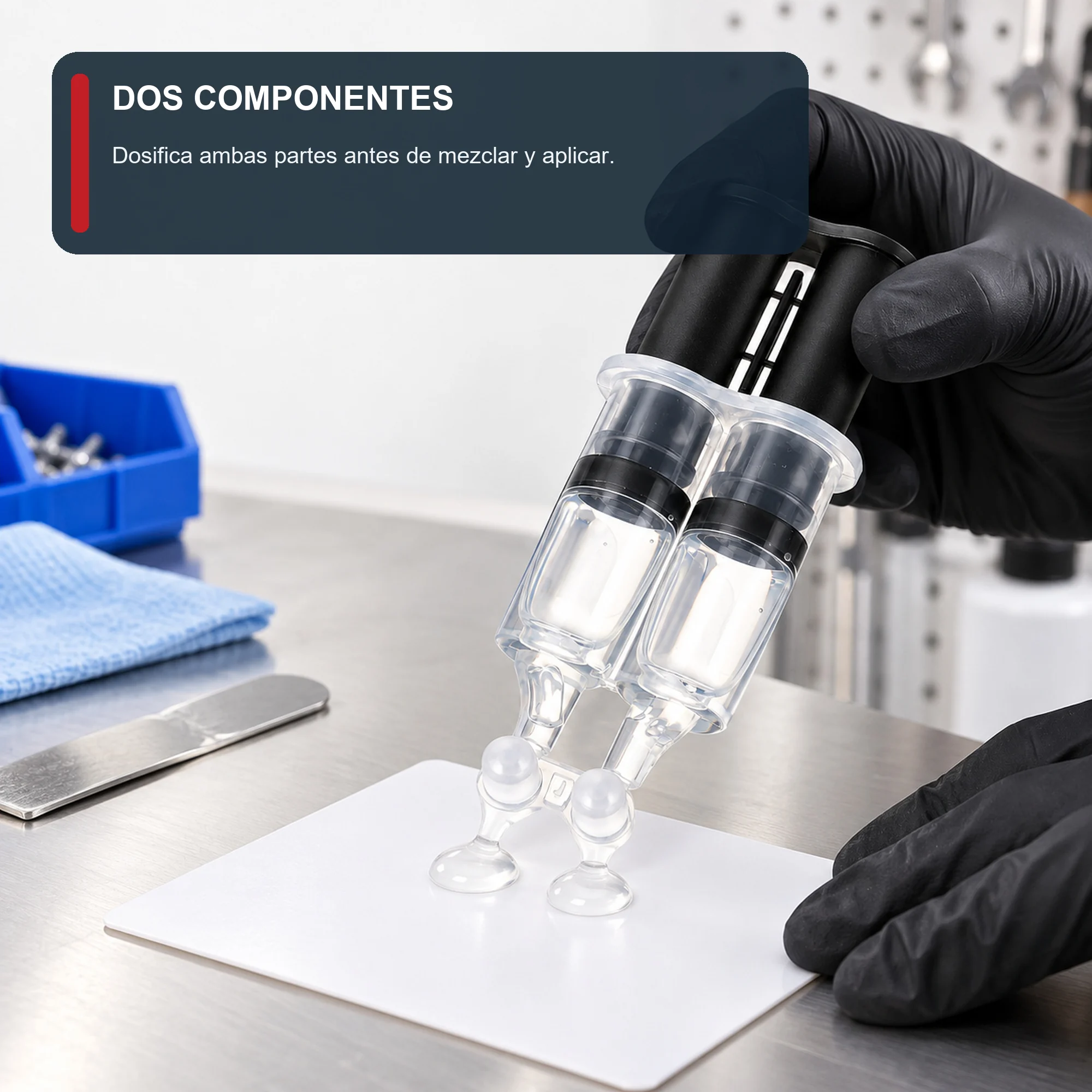 Adhesivo Epóxico Bicomponente en Jeringa Doble
