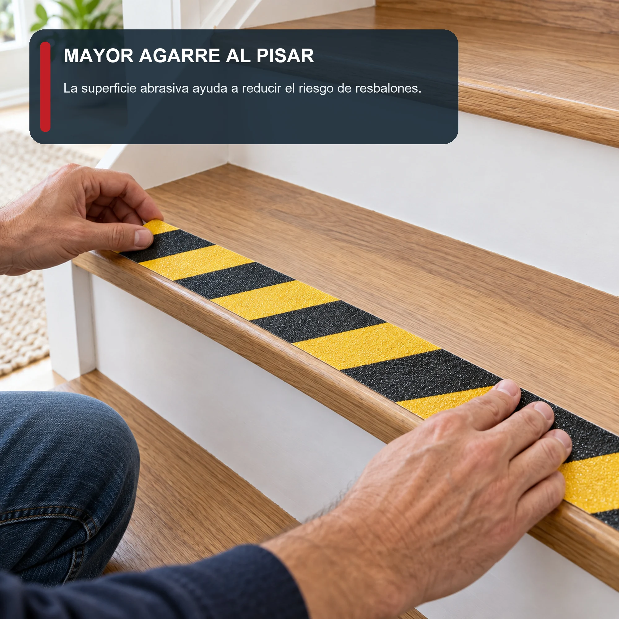 Cinta Antideslizante Abrasiva Amarillo/Negro, 48 mm × 5 m
