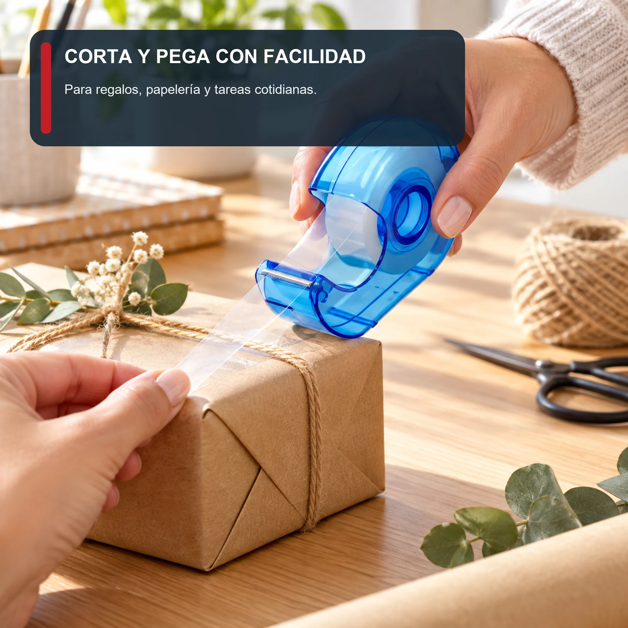 Dispensador de Cinta Azul con Rollo de 15 mm × 30 m
