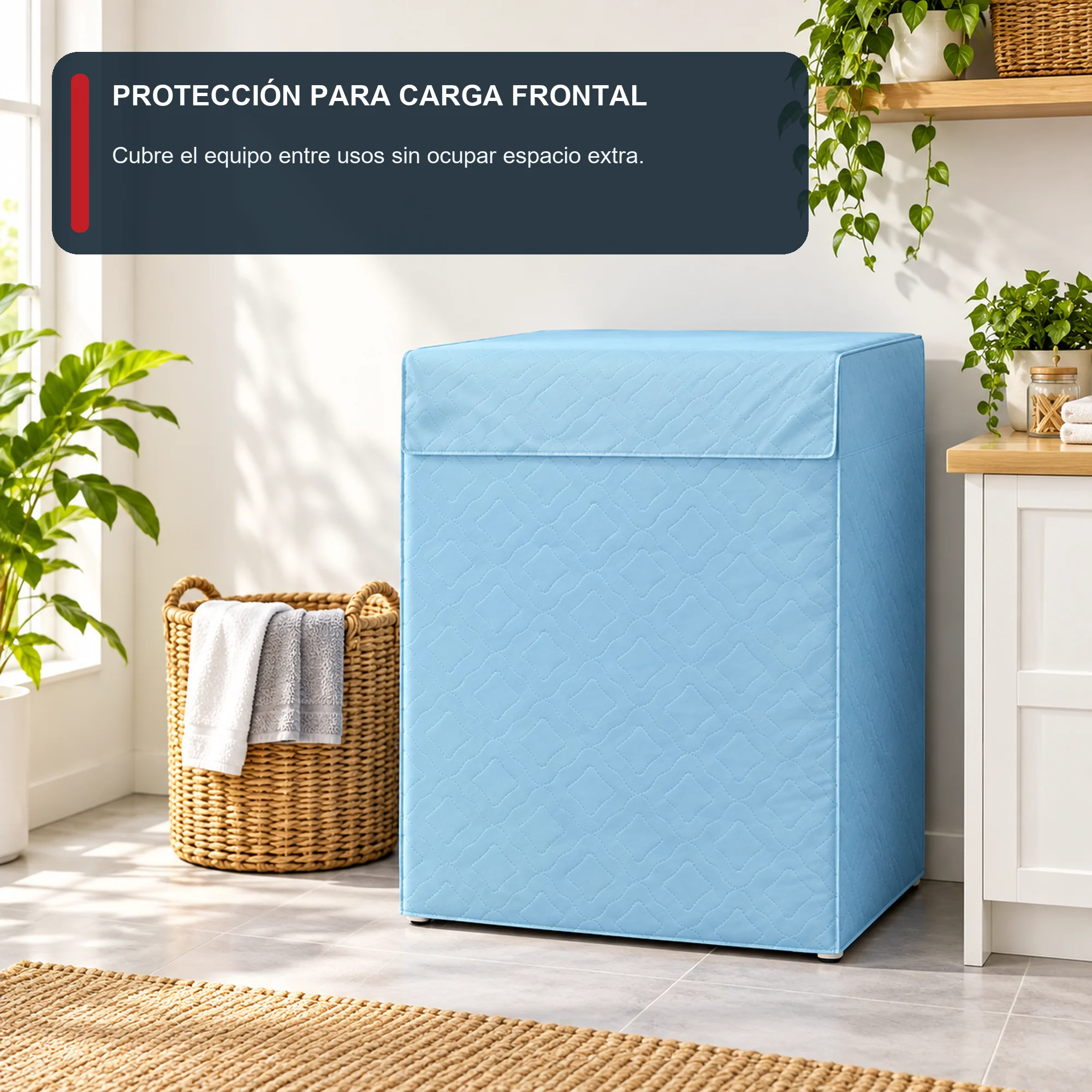 Funda de Lavadora 100% PEVA para Carga Frontal, Color Liso Surtido, 58 × 62 × 85 cm