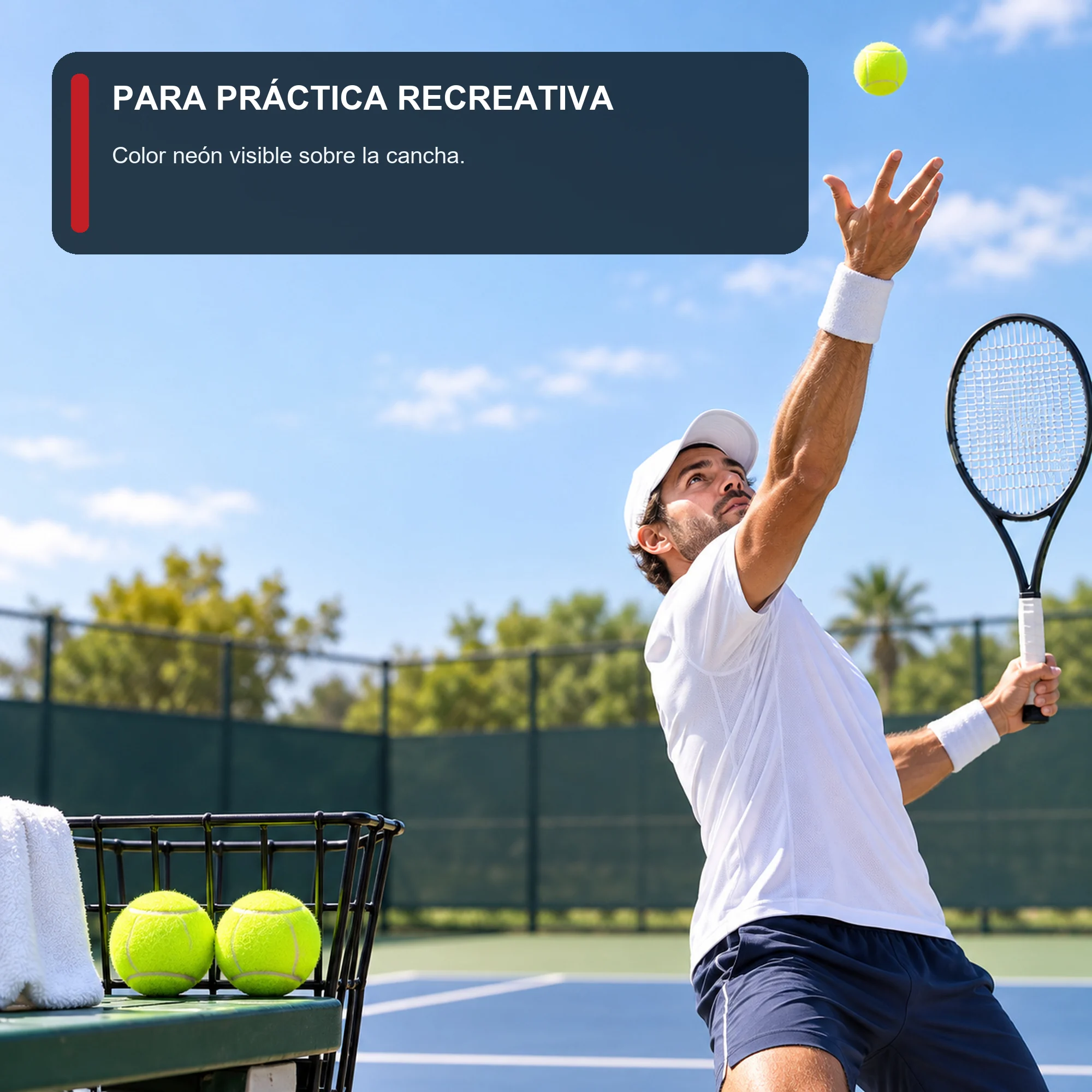 Pelotas de Tenis de Fieltro, 6,5 cm, Pack de 3