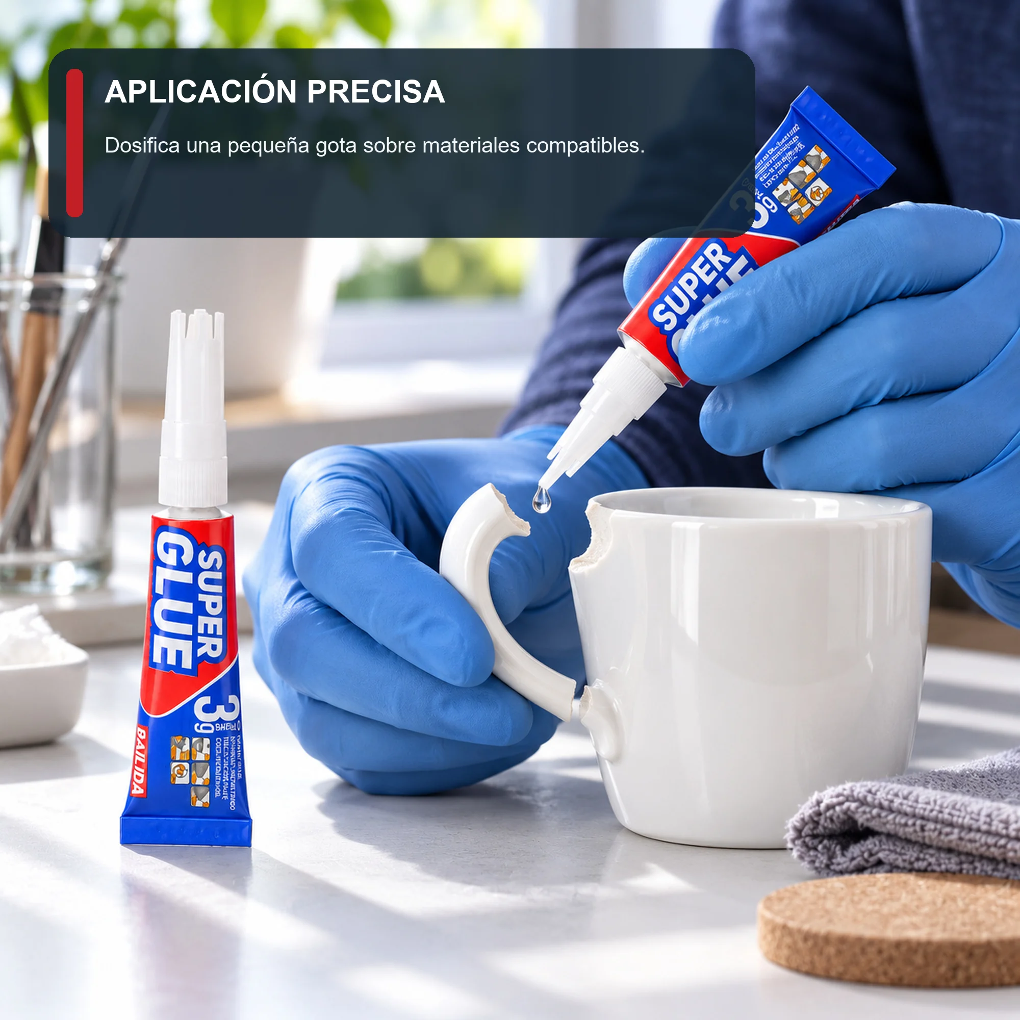 Set de 2 Adhesivos Instantáneos de 3 g con Boquilla de Precisión