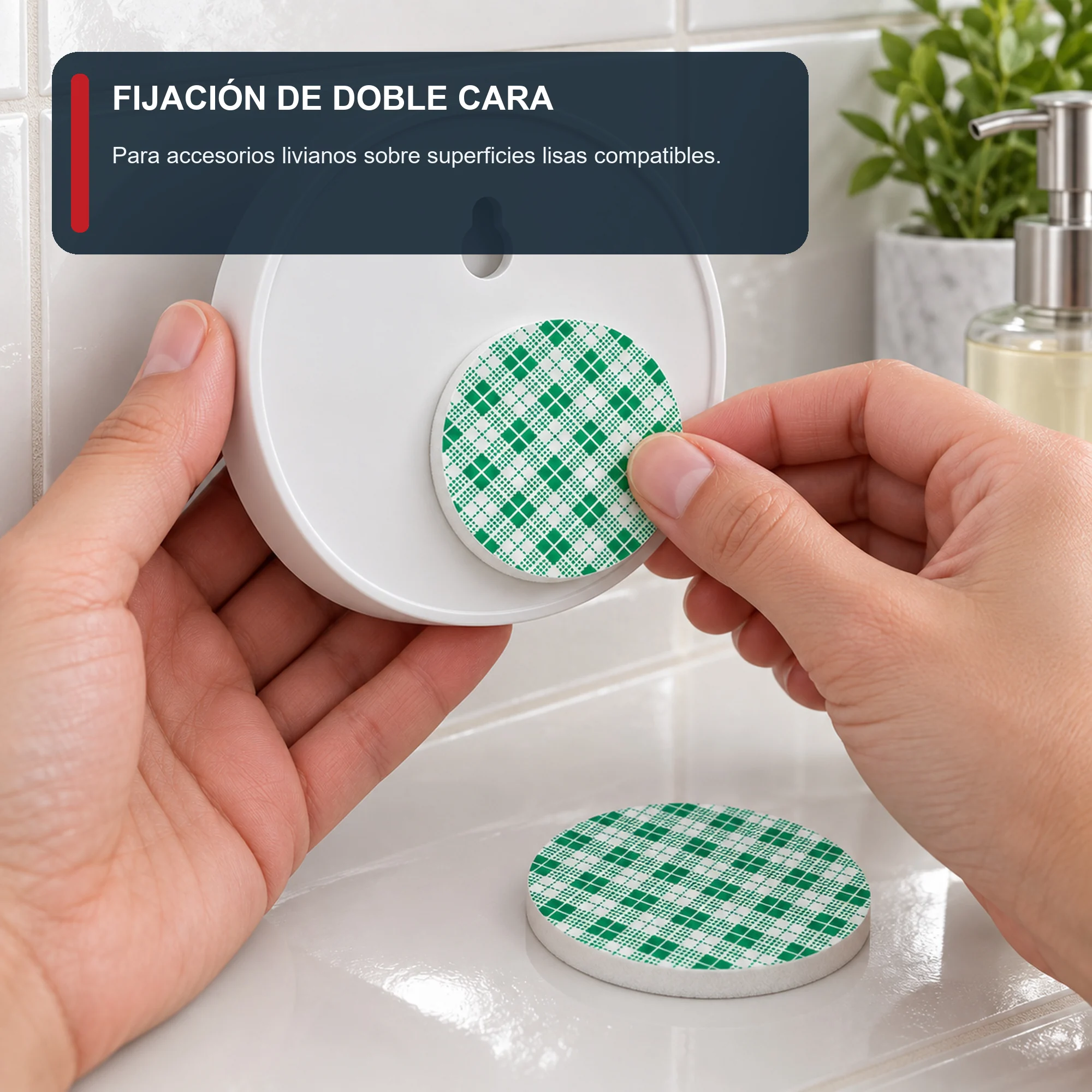 Set de 2 Almohadillas Adhesivas de Espuma EVA Redondas, 60 mm