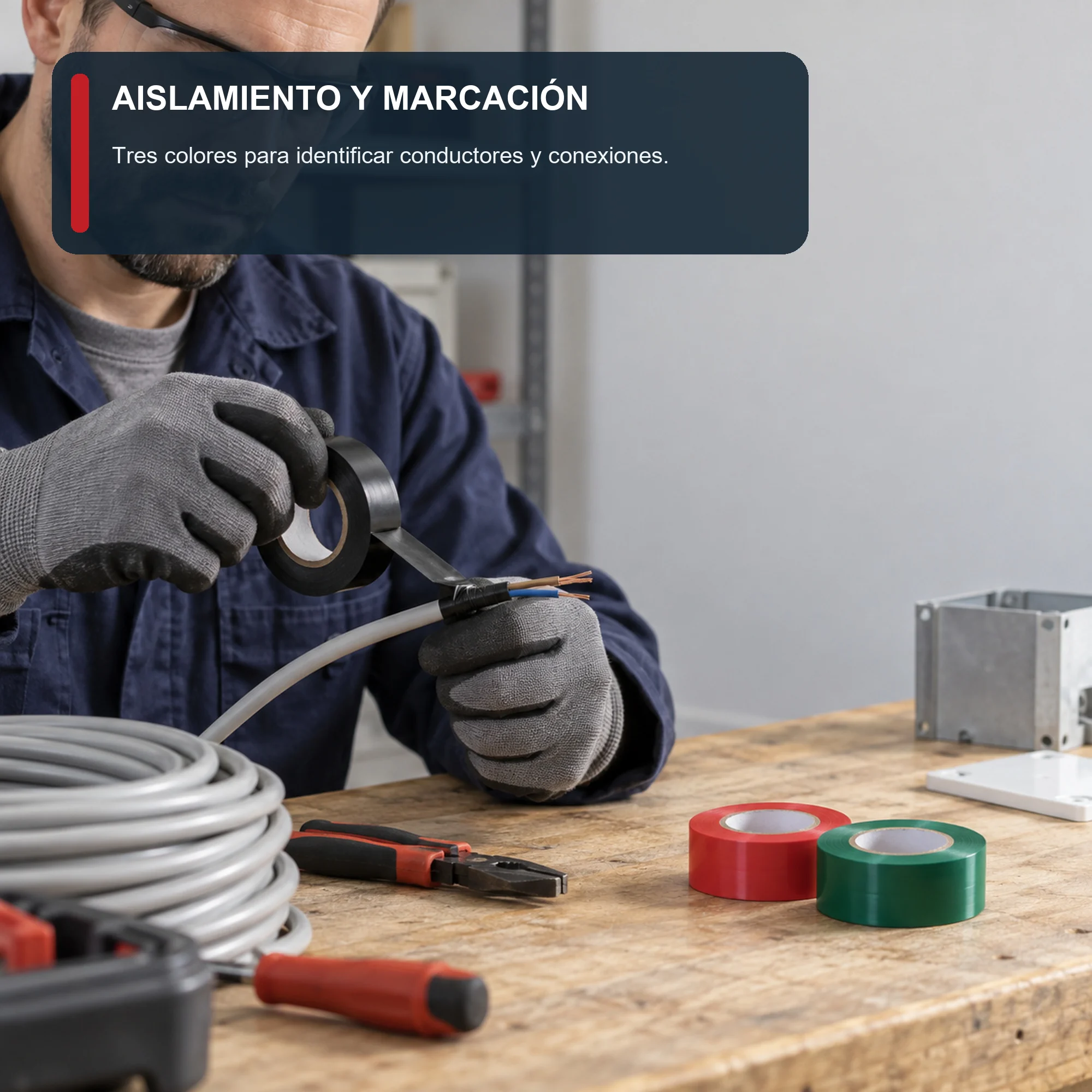 Set de 3 Cintas Aisladoras de PVC, 19 mm × Aprox. 6 m