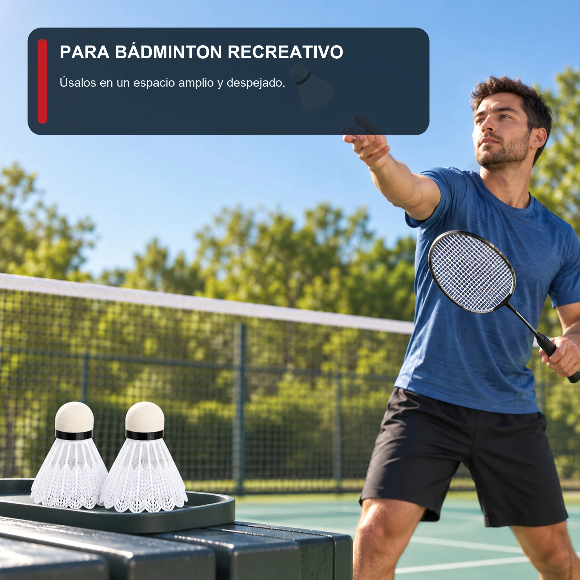 Volantes de Bádminton Plásticos Blancos, 7,5 cm, Pack de 3
