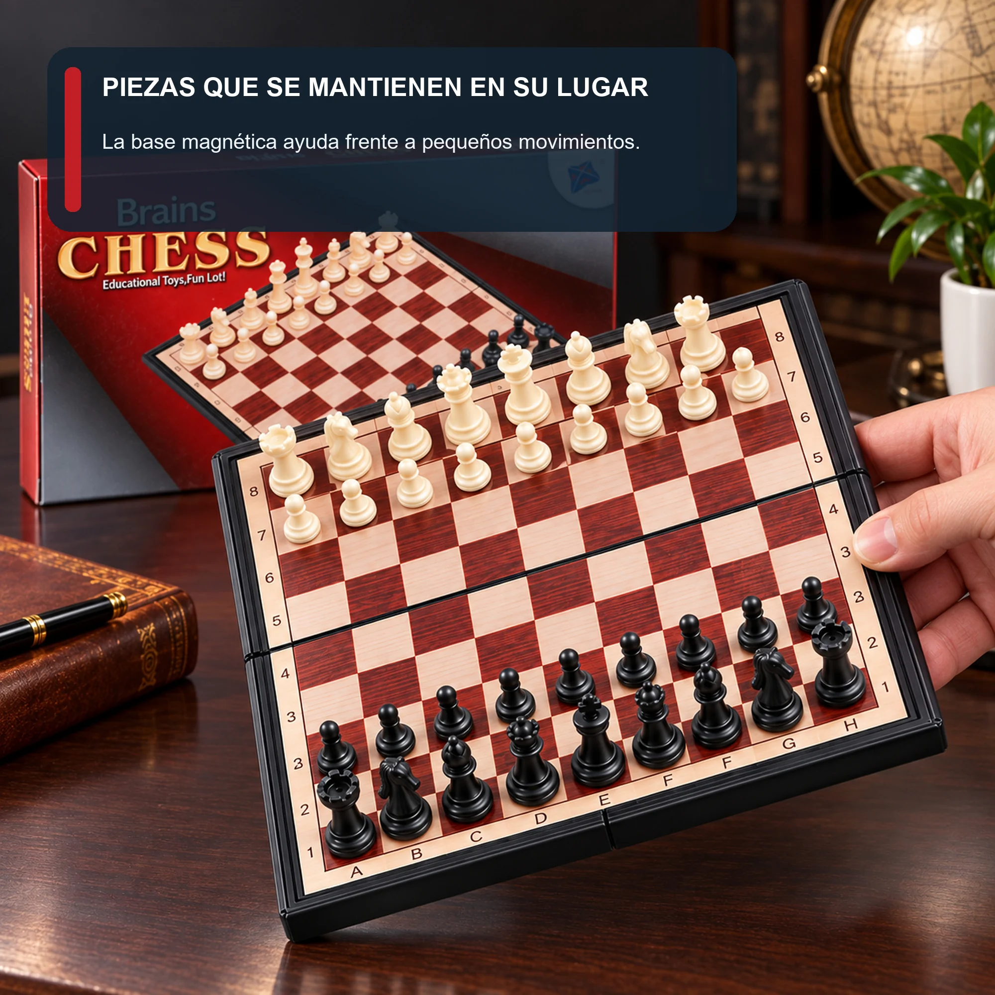 Ajedrez Magnético Plegable con 32 Piezas, 18 × 18 cm