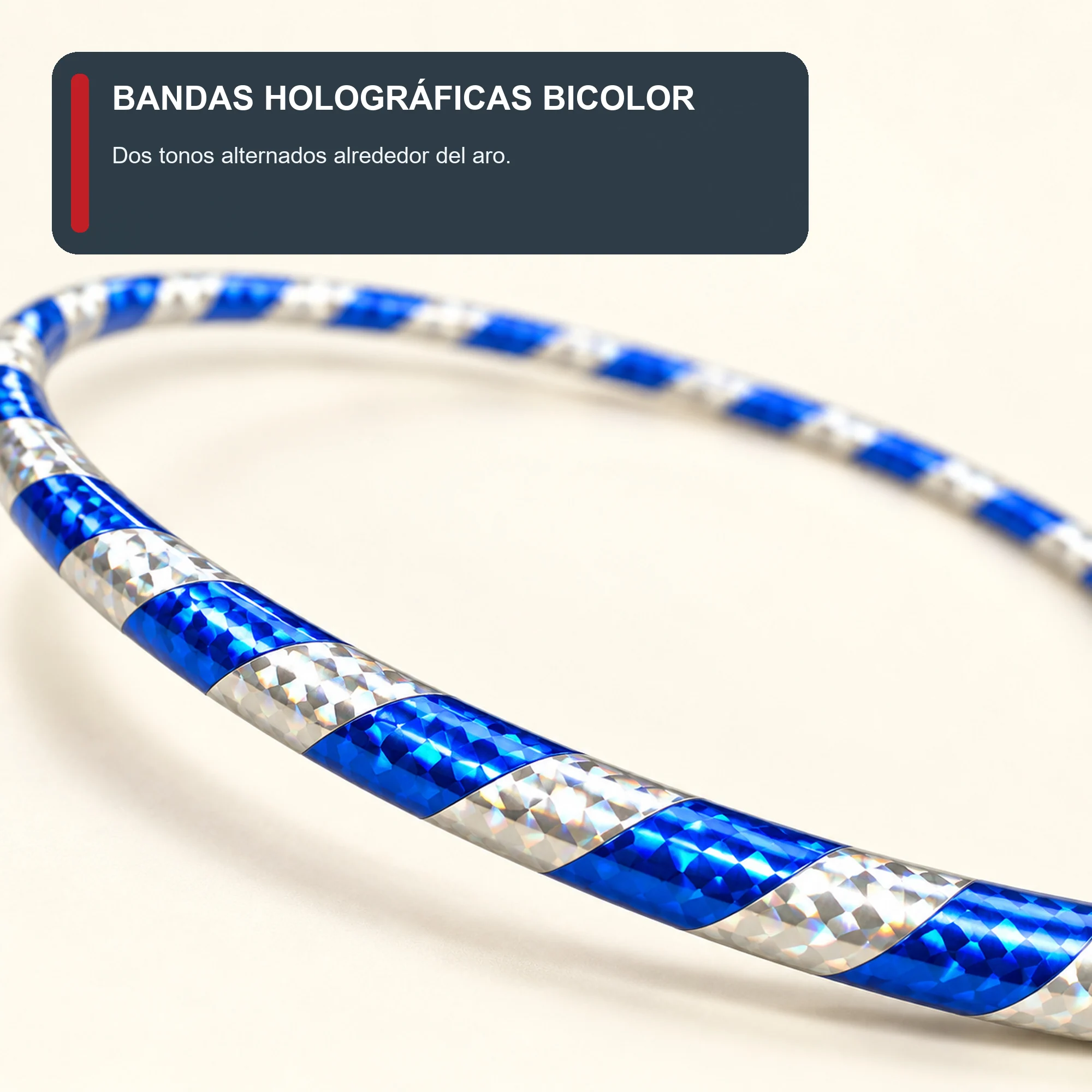 Aro Hula Hula Metalizado Bicolor, 45 cm, Color Surtido