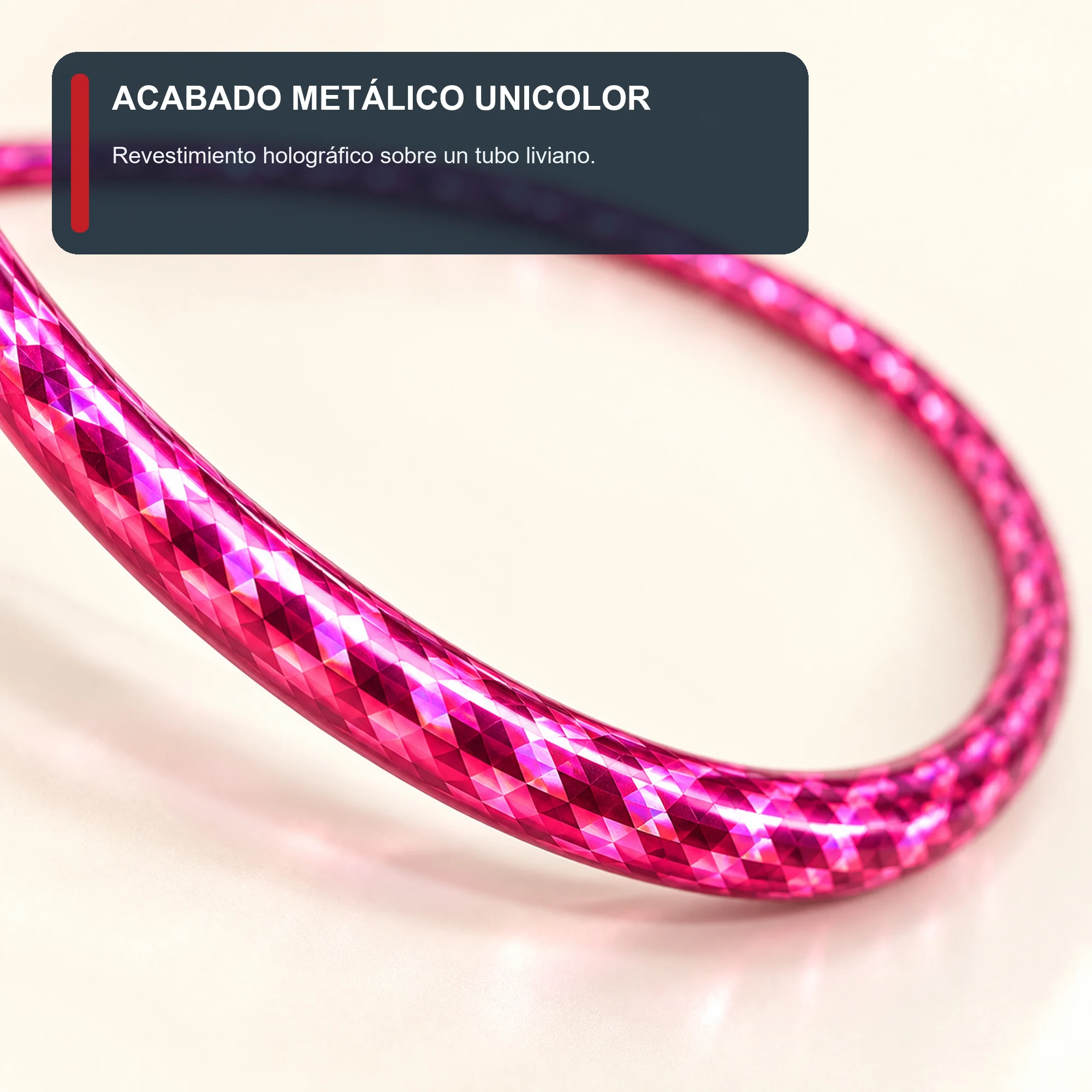 Aro Hula Hula Metalizado Unicolor, 55 cm, Color Surtido