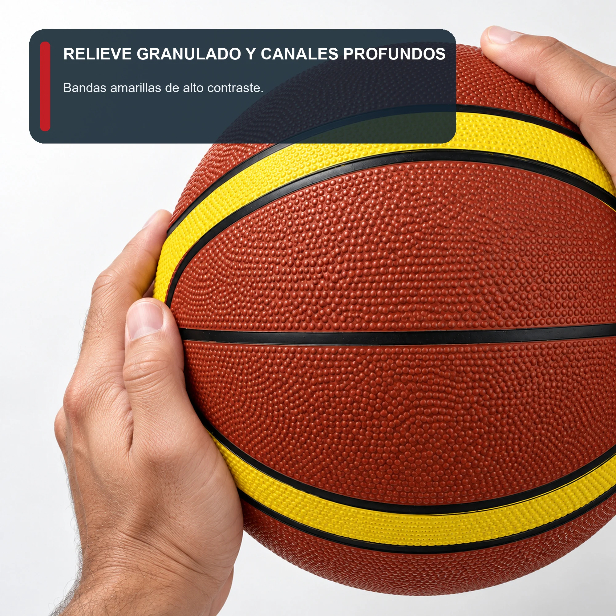 Balón de Básquetbol Café y Amarillo N.º 7, 22 cm