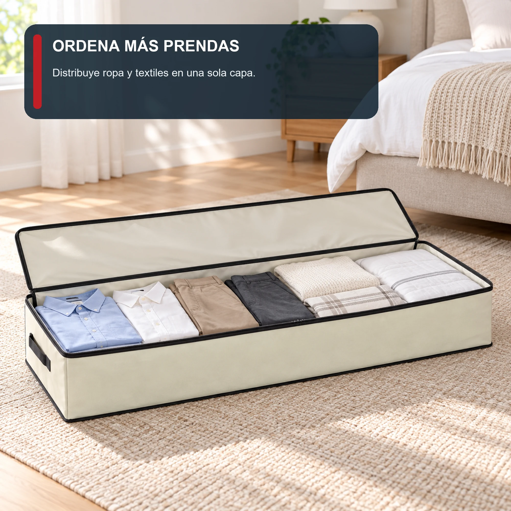 Bolsa Organizadora Bajo Cama Extra Larga, 105 × 45 × 15 cm, 1 Unidad