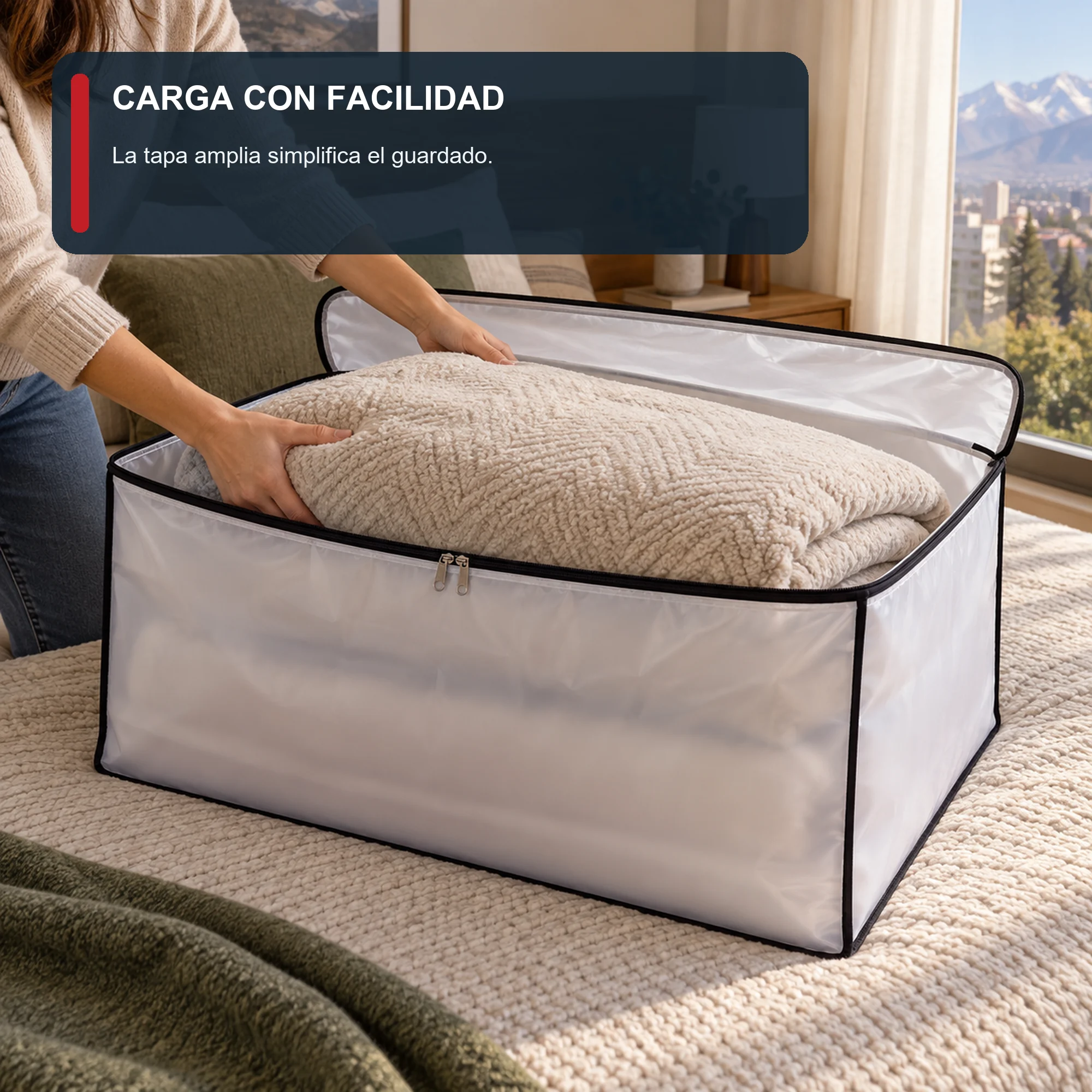 Bolsa Multiuso Organizadora de PEVA con Cierre, 60 × 45 × 30 cm, 1 Unidad