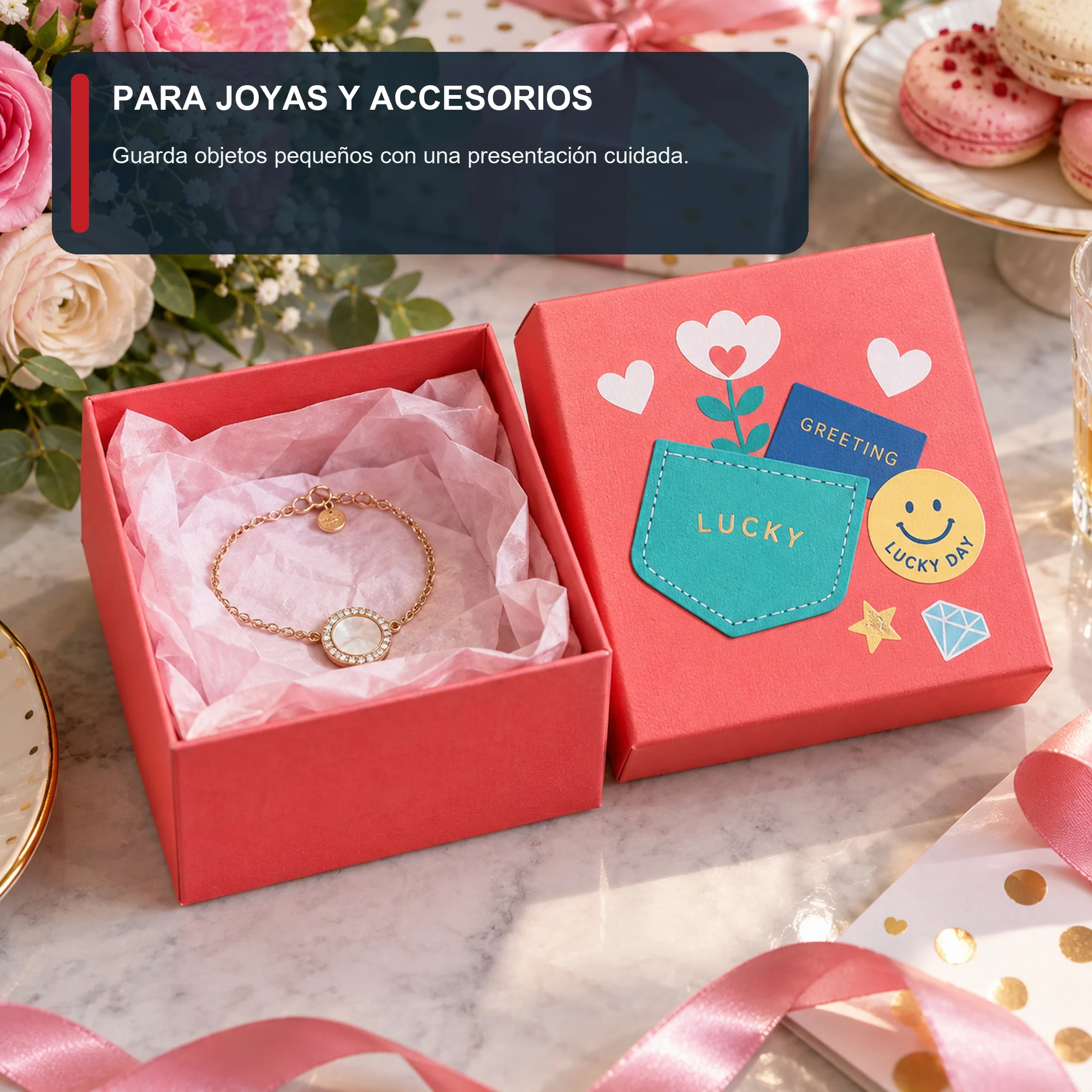 Caja de Regalo Caja Compacta Lucky, 12 × 12 × 6 cm