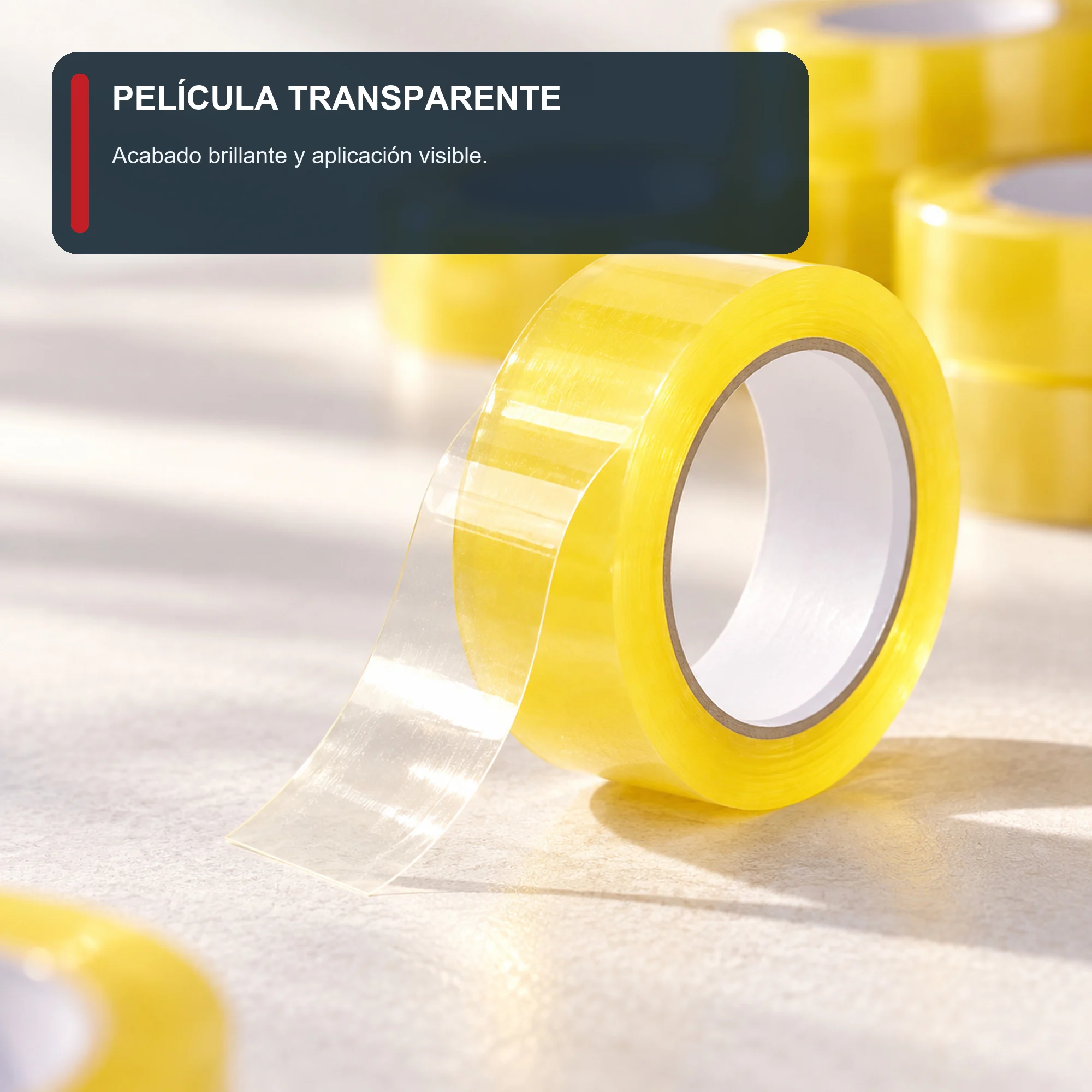 Cinta Adhesiva Amarilla Transparente, 16 Rollos de 18 mm × 60 yd