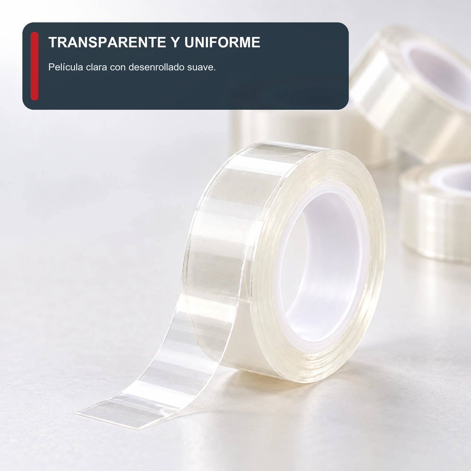 Cinta Adhesiva Transparente, 10 Rollos de 15 mm × 30 yd