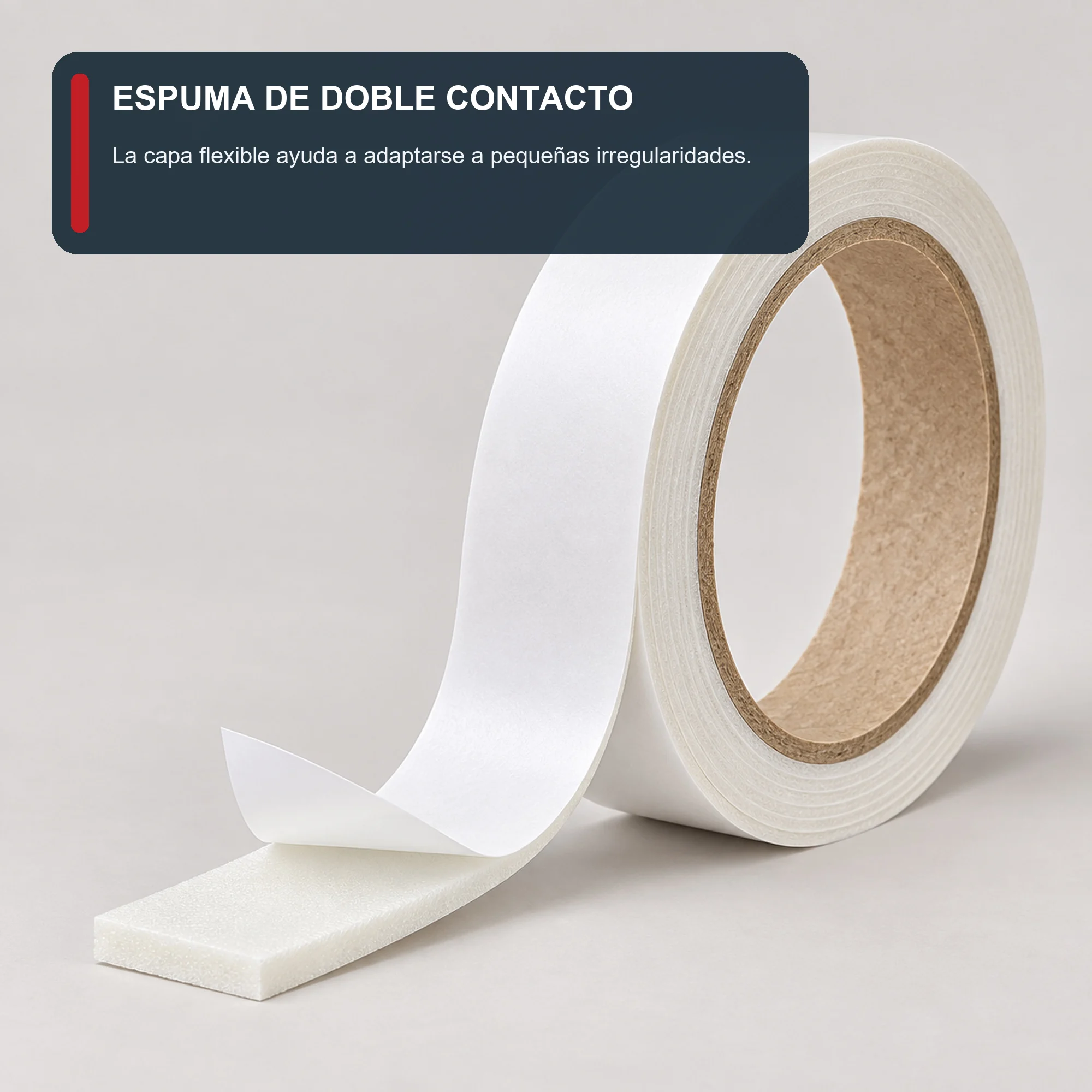 Cinta Doble Faz de Espuma Blanca, 36 mm × 20 m