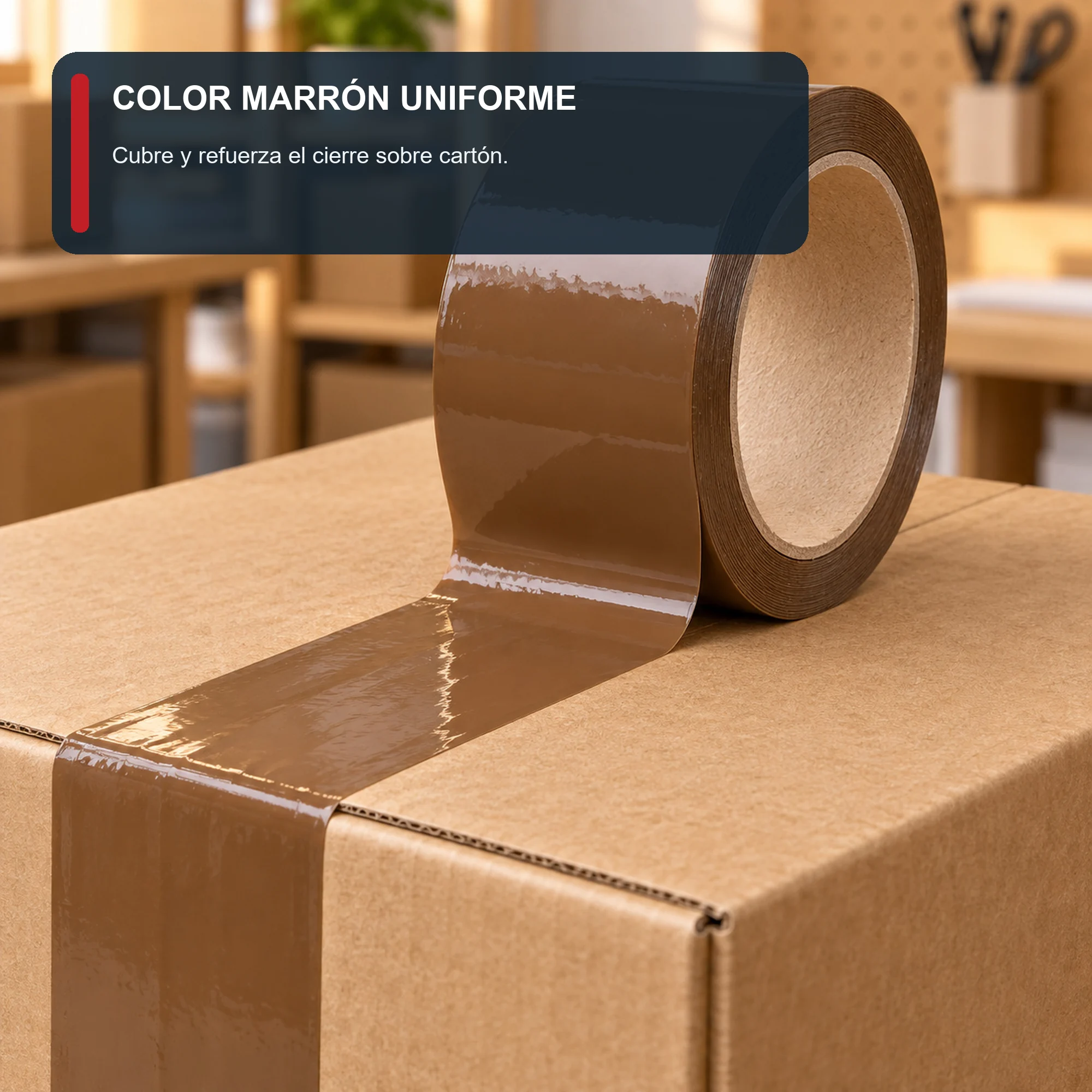 Cinta de Embalaje Marrón, 48 mm × 90 m
