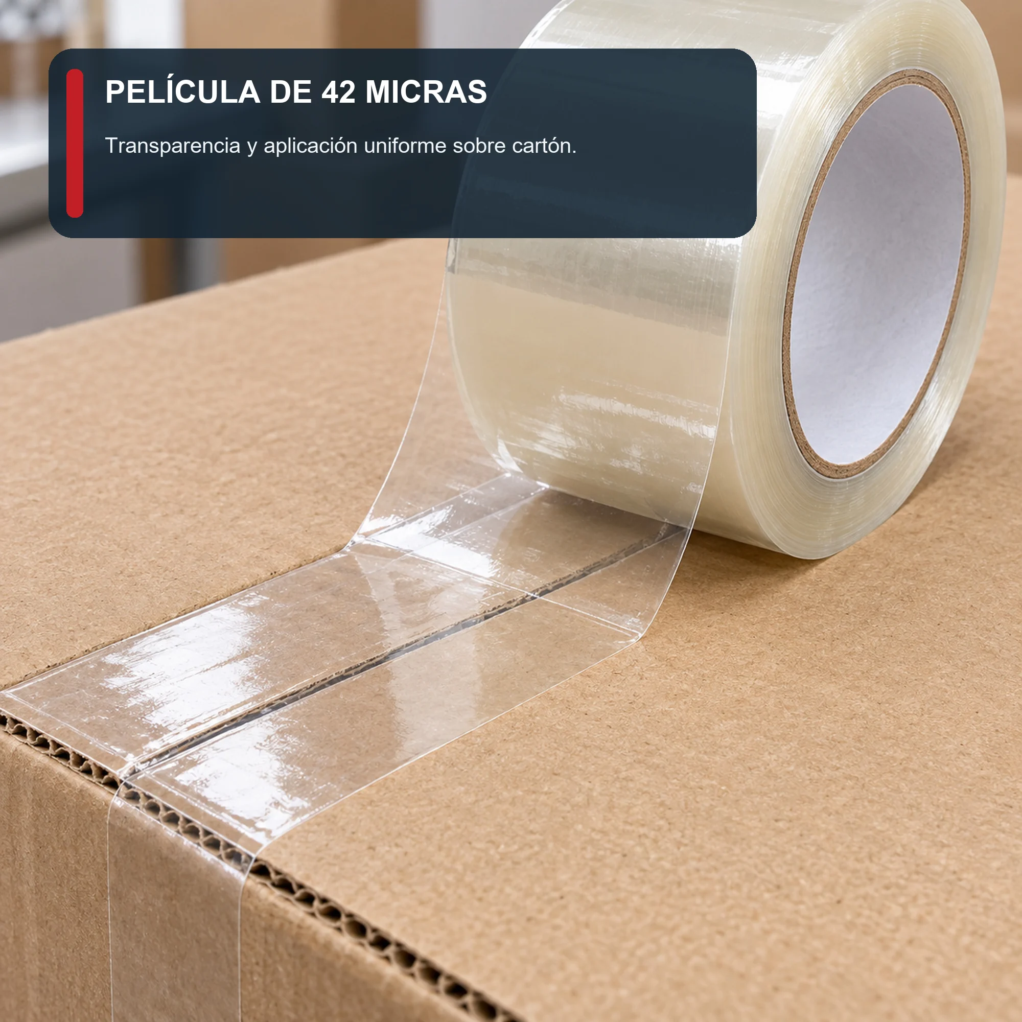 Cinta de Embalaje Transparente, 48 mm × 120 m, 42 μm
