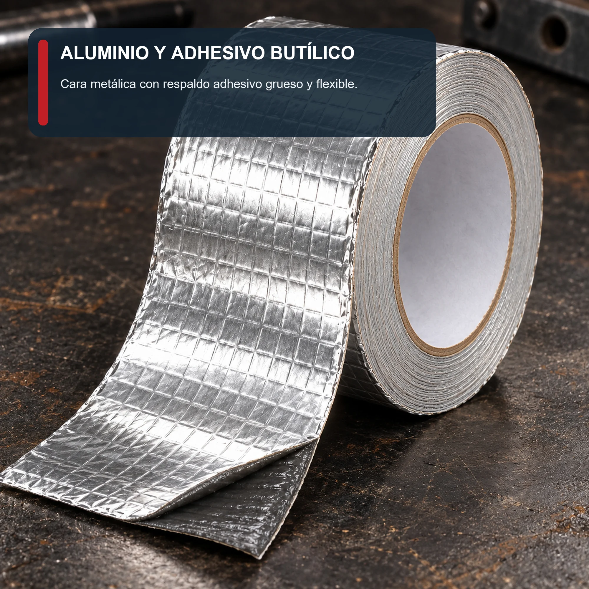 Cinta Impermeable de Aluminio con Butilo, 50 mm × 5 m