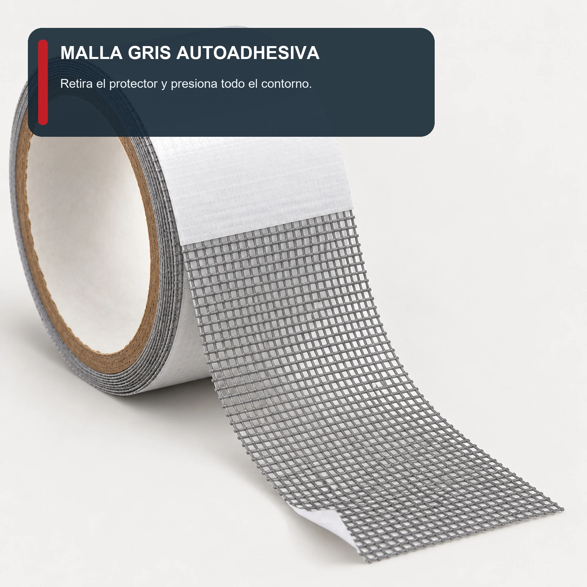 Cinta de Reparación para Mosquitero Gris, 50 mm × 2 m