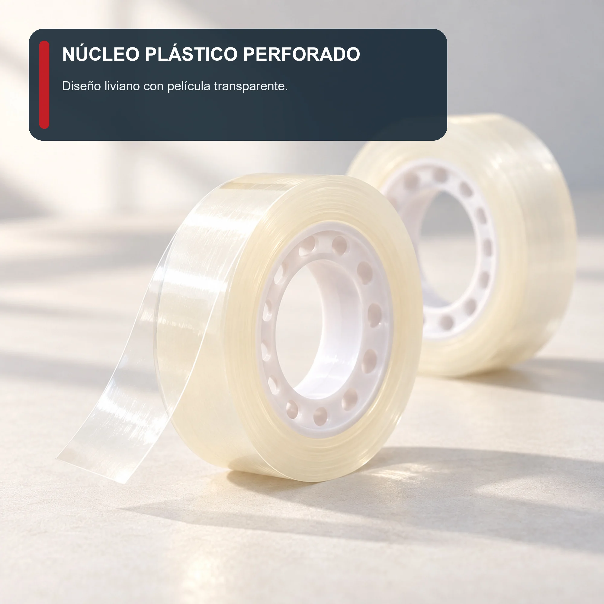 Cinta Adhesiva Transparente, 2 Rollos de 18 mm × 30 m
