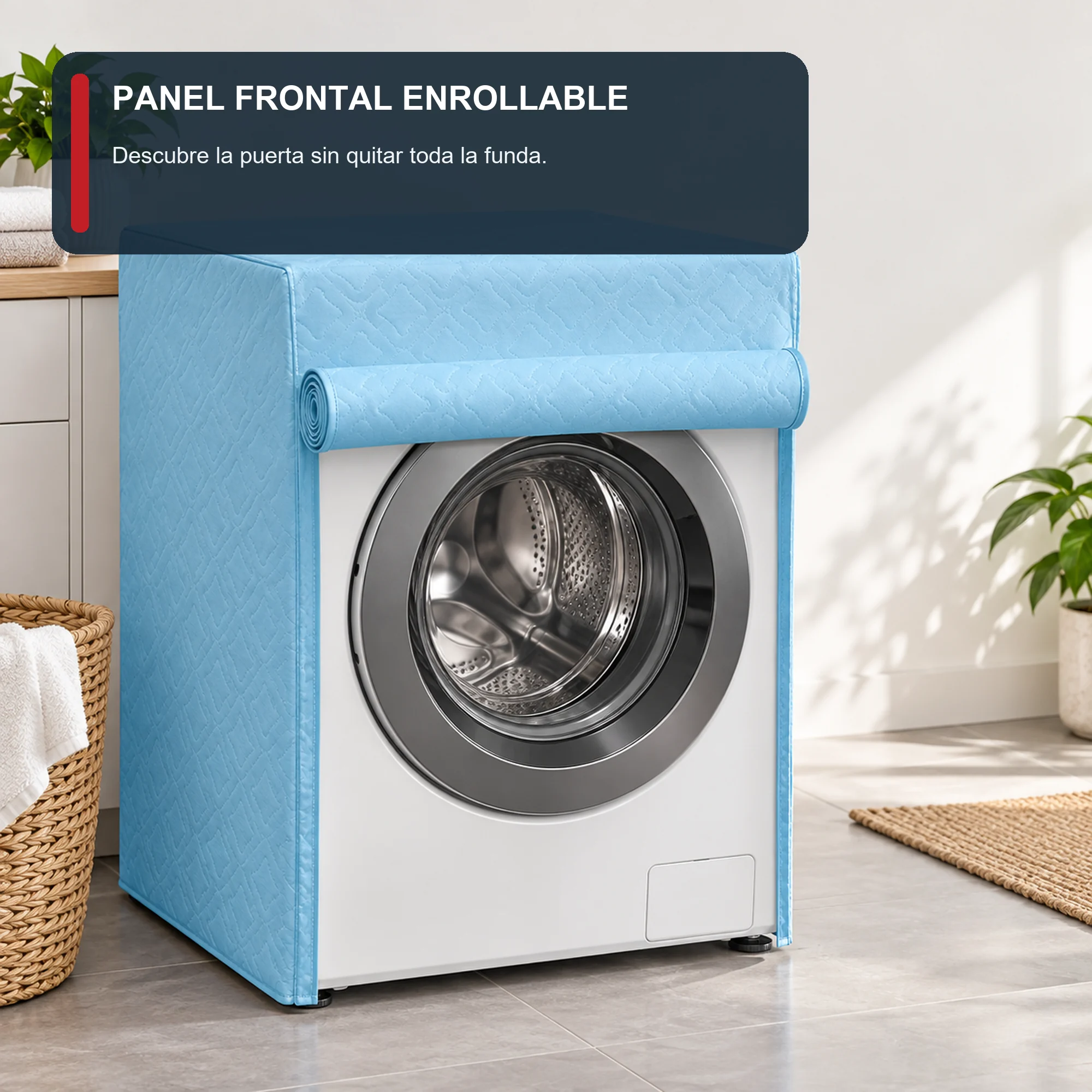 Funda de Lavadora 100% PEVA para Carga Frontal, Color Liso Surtido, 58 × 62 × 85 cm