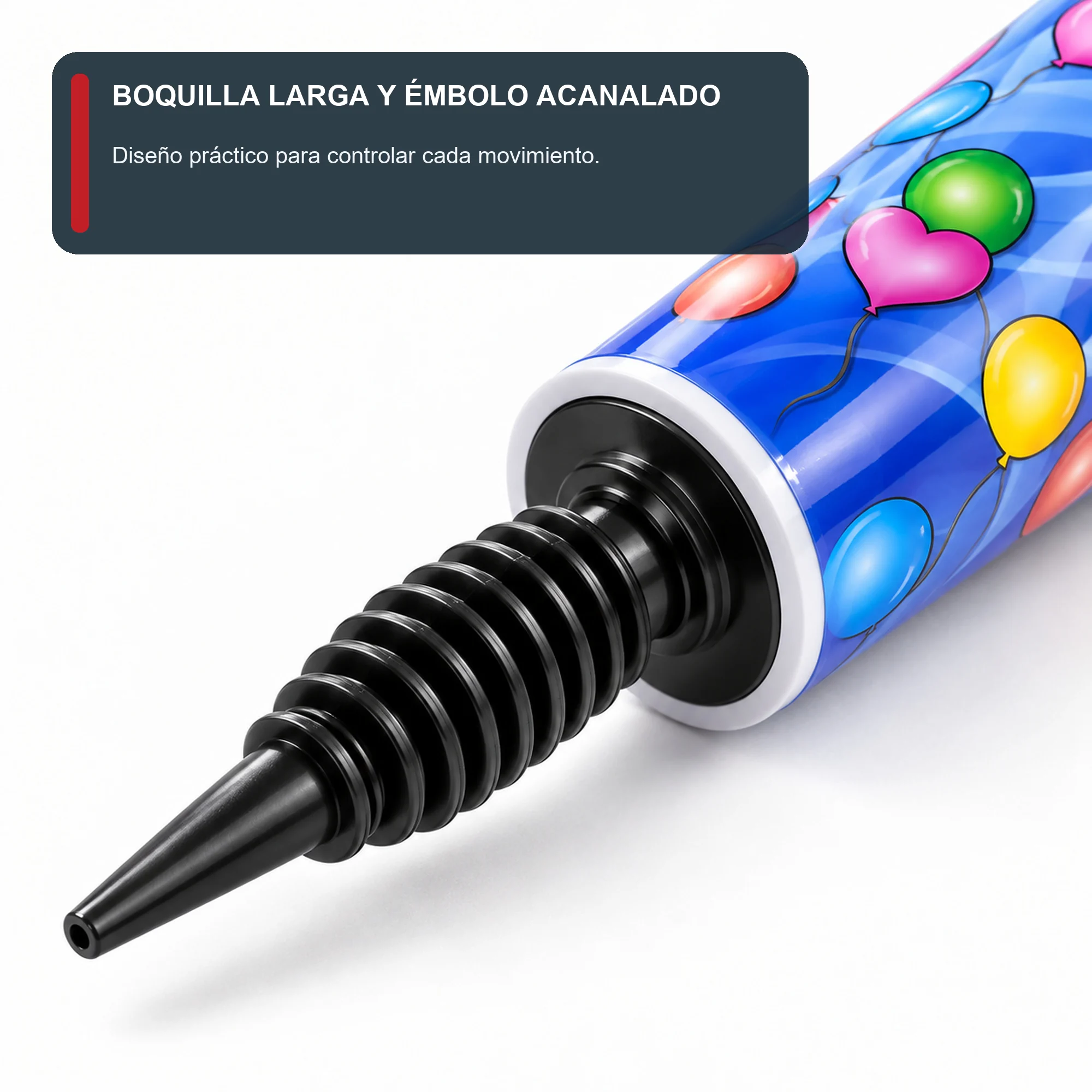 Inflador Manual para Globos Diseño Fiesta, 28,5 cm
