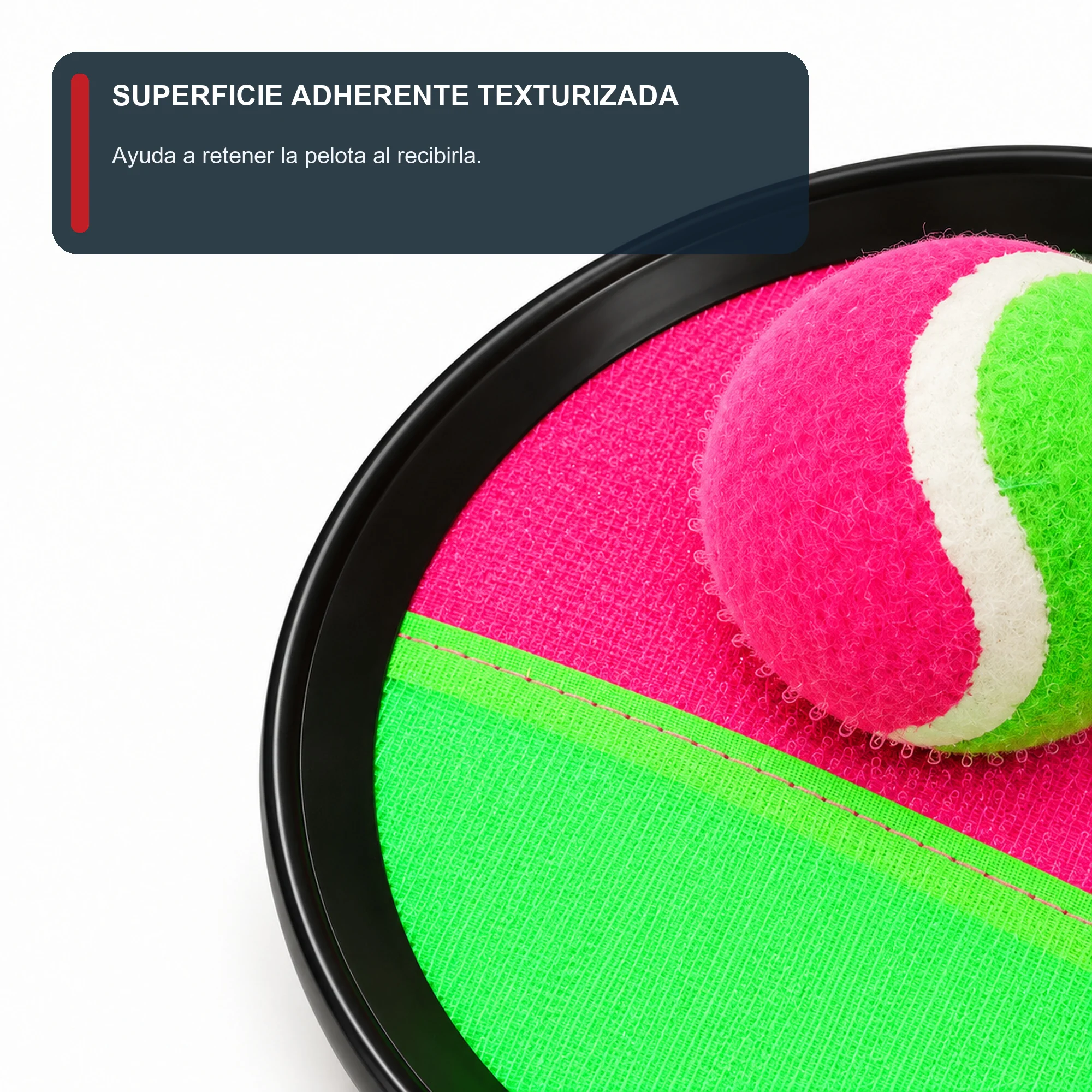 Juego de Atrapar Pelota con Paletas Adhesivas, 18,5 cm