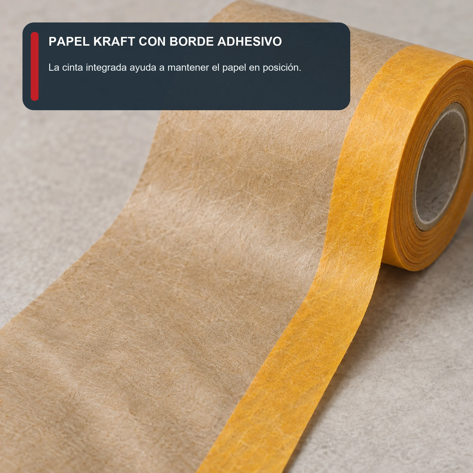 Papel Kraft de Enmascarar con Cinta, 300 mm × 20 m
