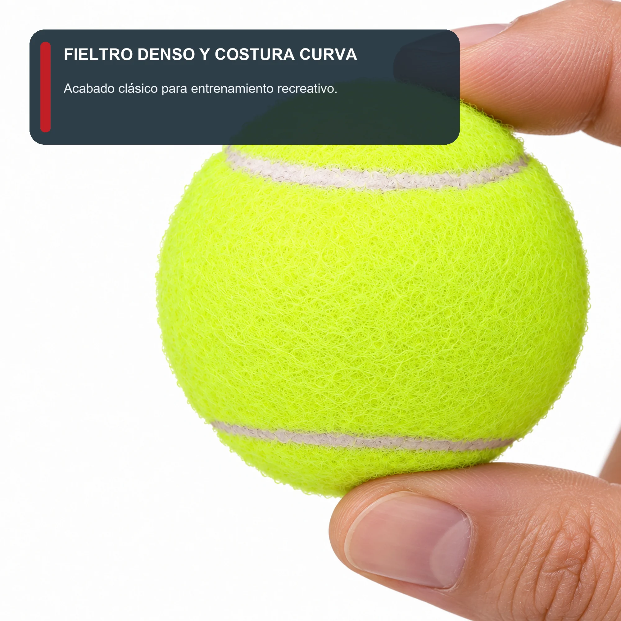 Pelotas de Tenis de Fieltro, 6,5 cm, Pack de 3