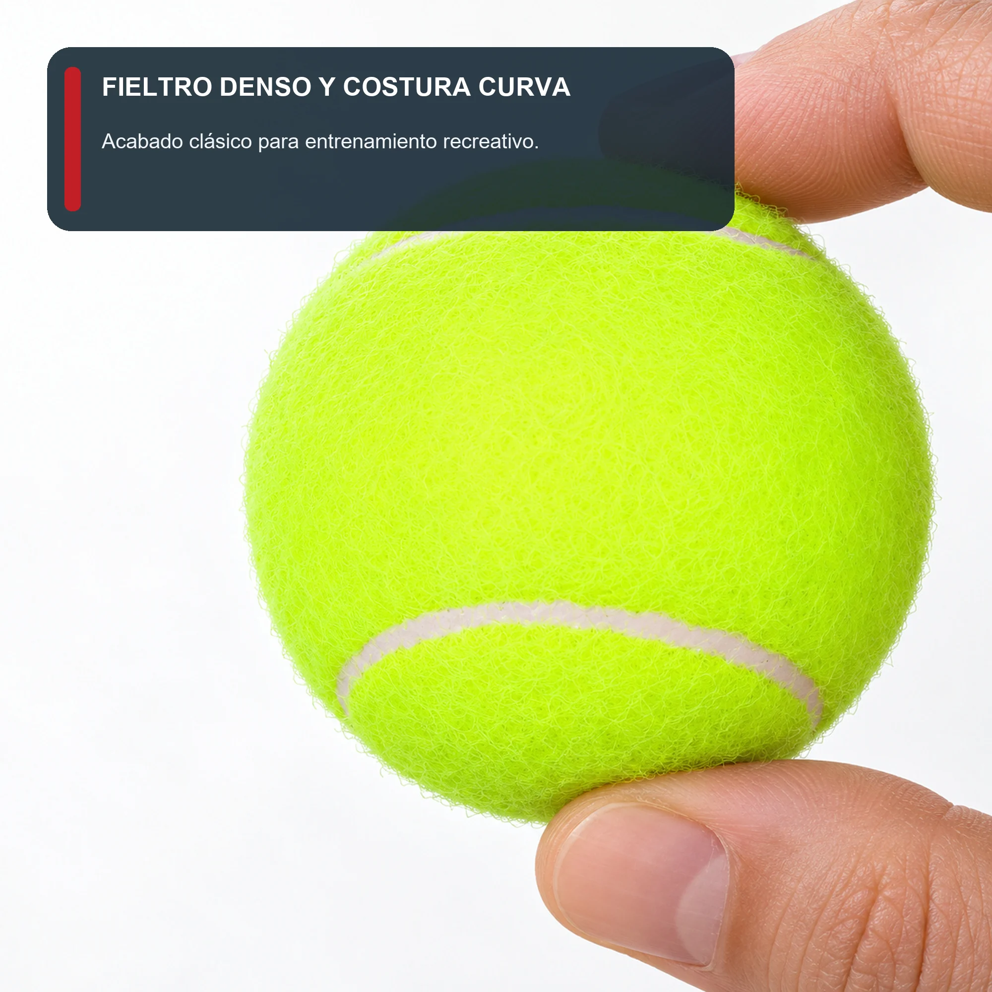 Pelotas de Tenis de Fieltro, 6 cm, Pack de 3