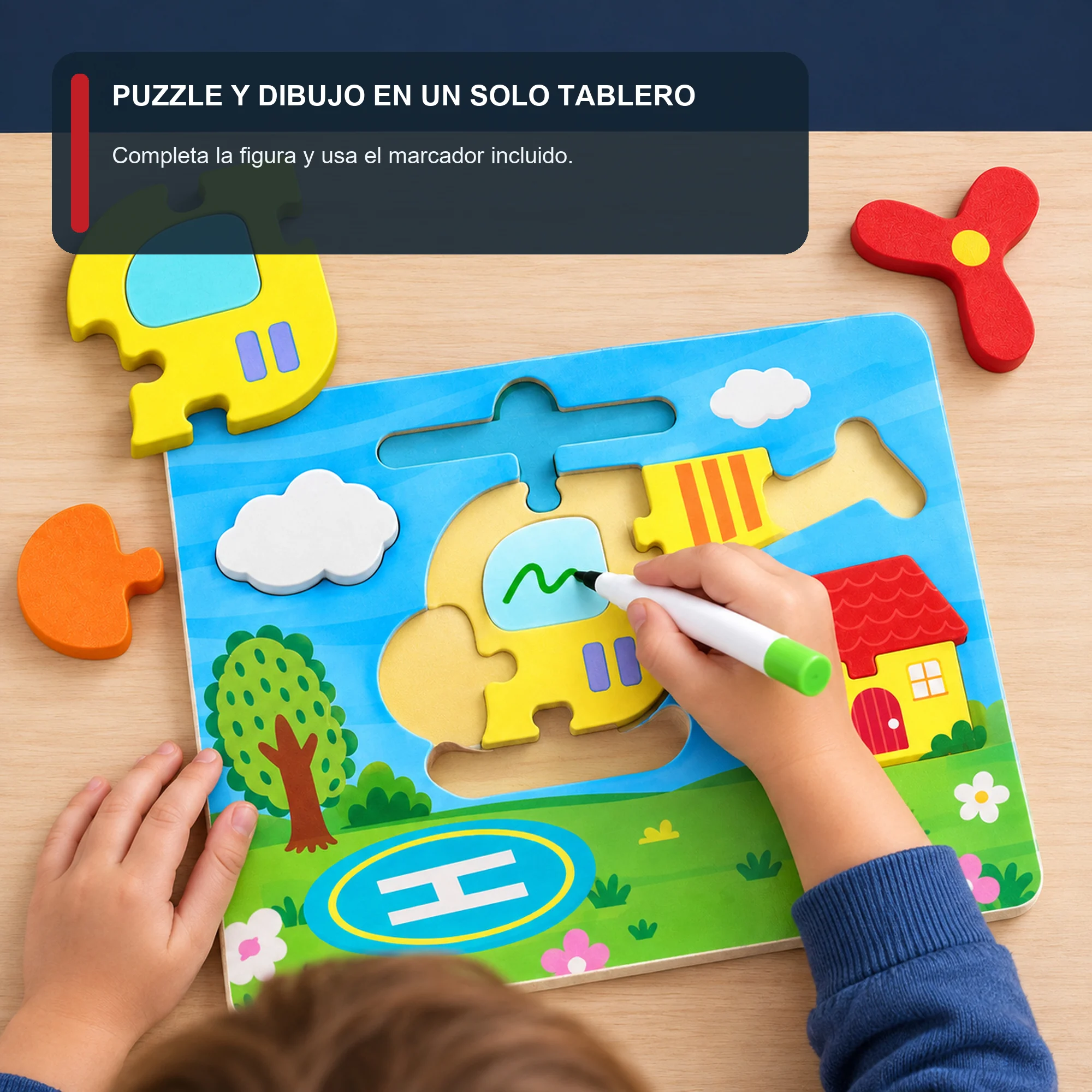 Puzzle Infantil de Goma EVA con Pizarra y Marcador, 22,3 × 18 cm