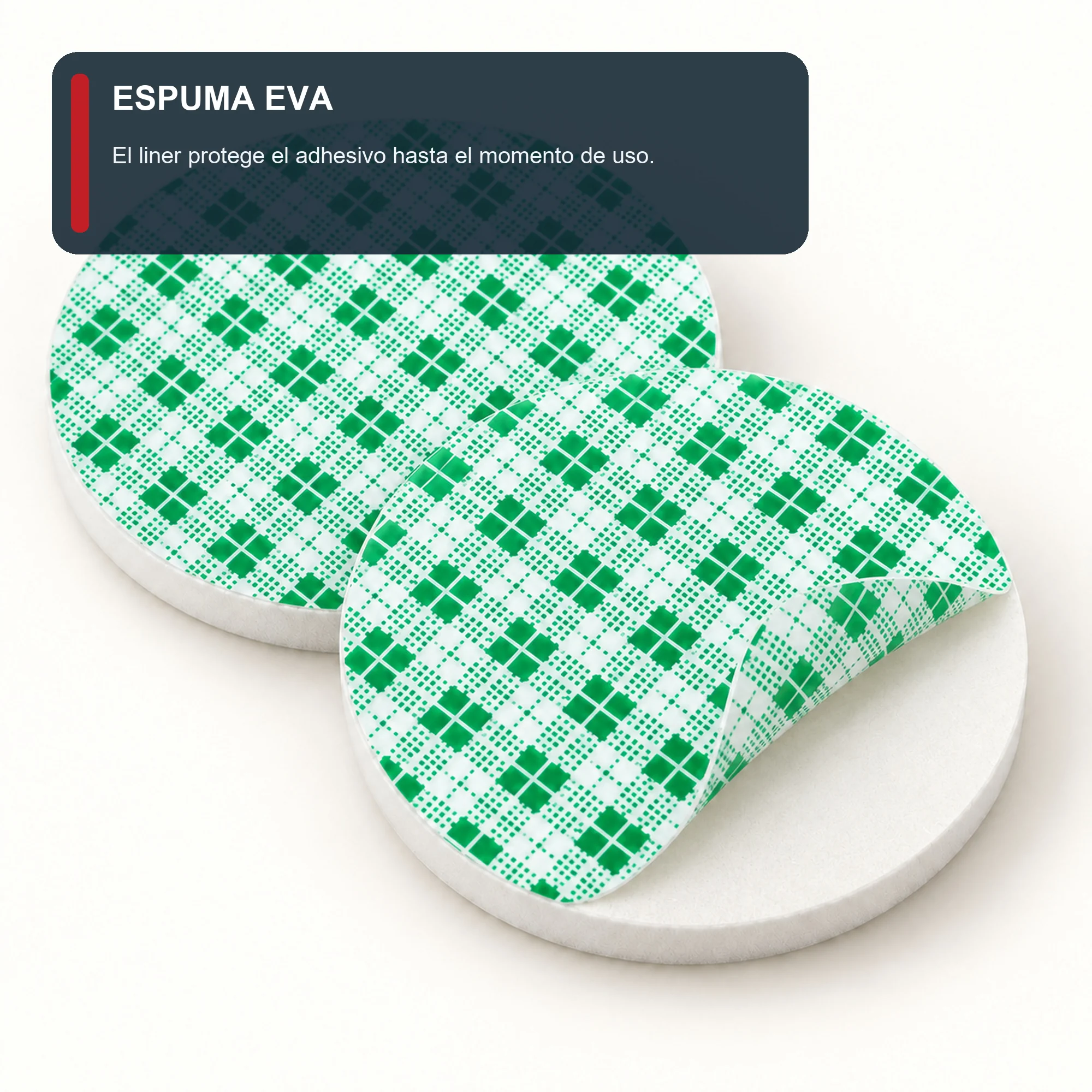 Set de 2 Almohadillas Adhesivas de Espuma EVA Redondas, 60 mm