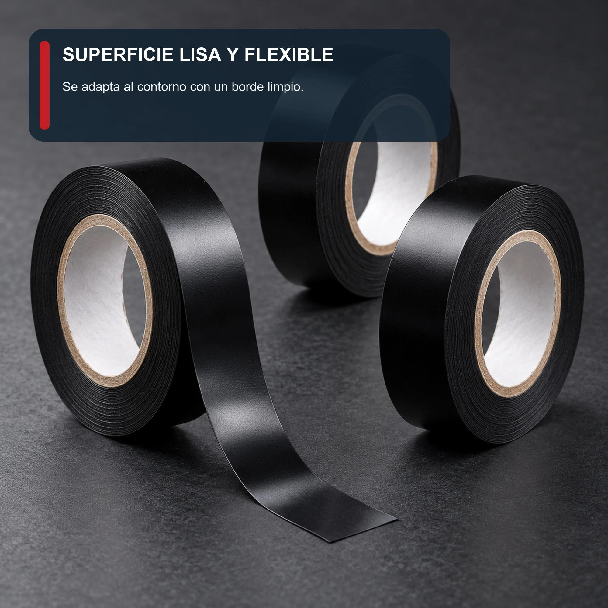 Set de 3 Cintas Aisladoras PVC Negras, 19 mm × Aprox. 6 m