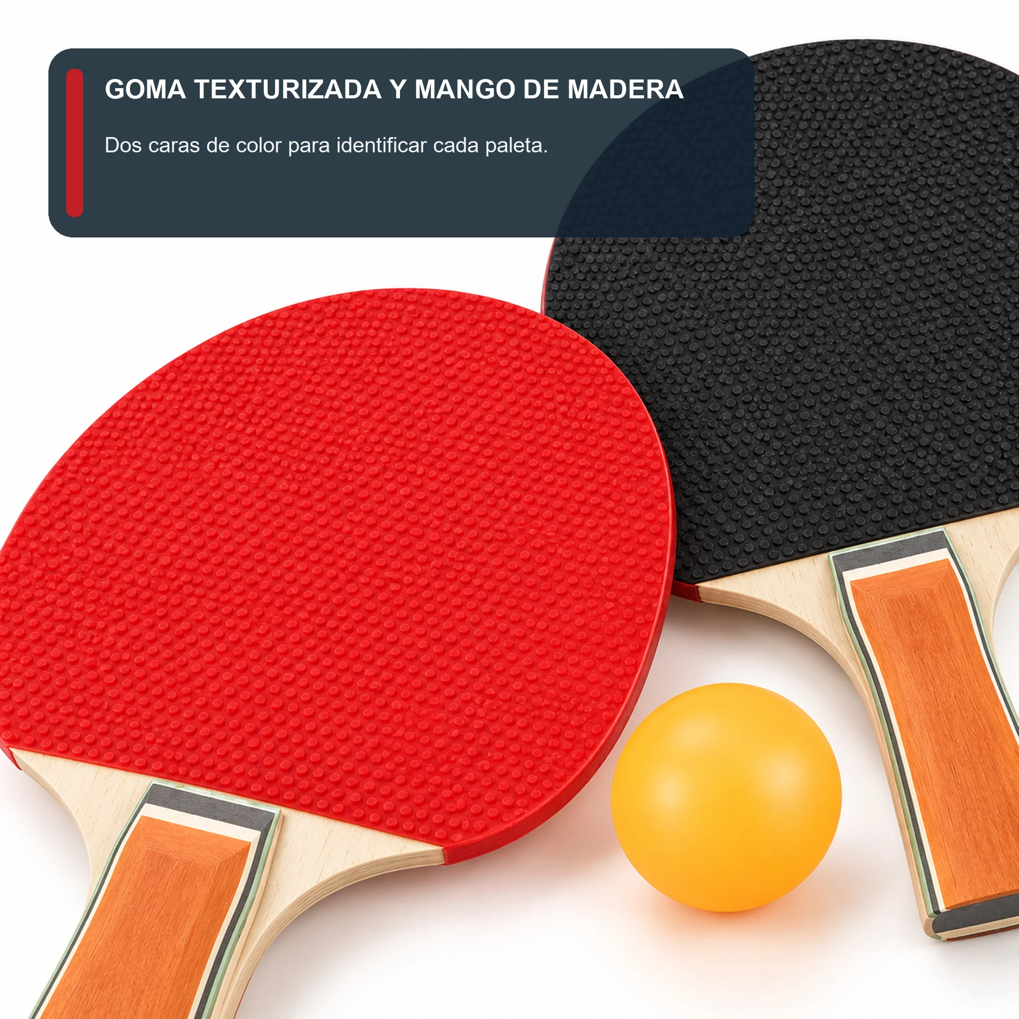 Set de Tenis de Mesa, 2 Paletas y 4 Pelotas