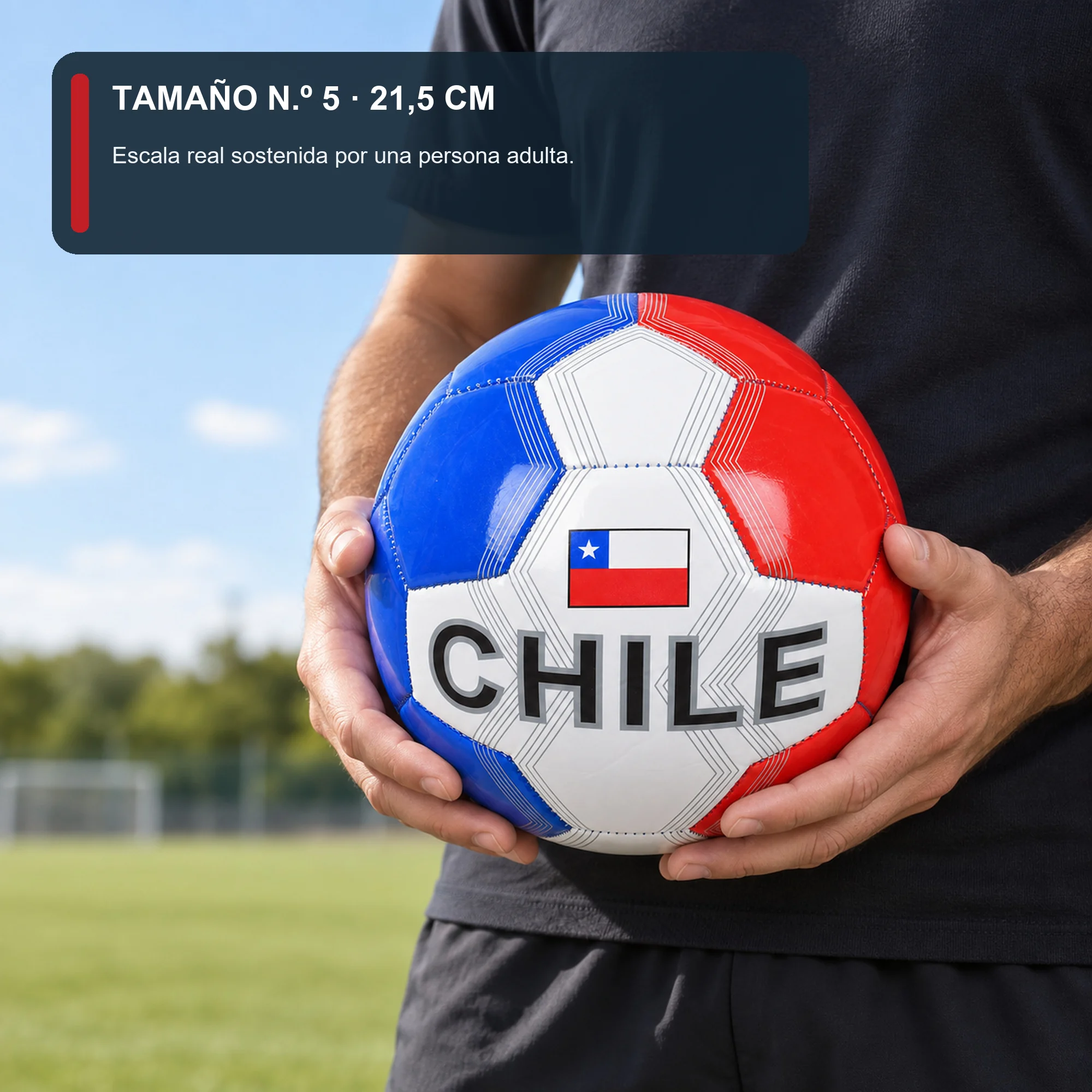Balón de Fútbol Chile N.º 5, 21,5 cm