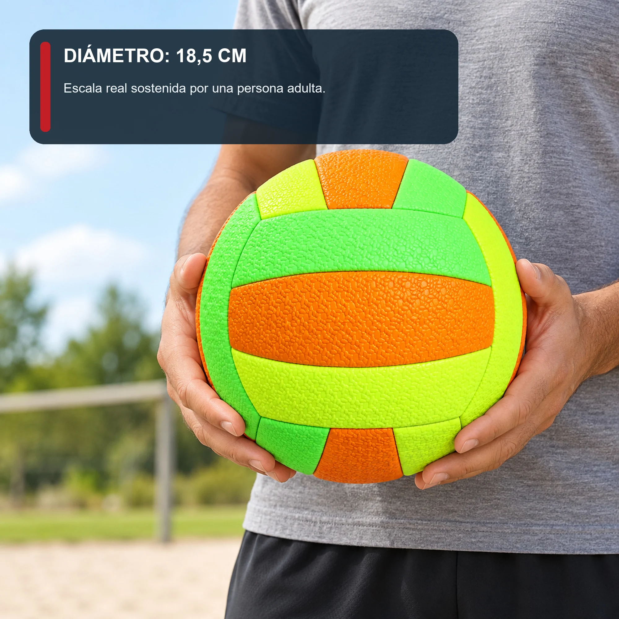 Balón de Vóleibol Tres Colores, 18,5 cm