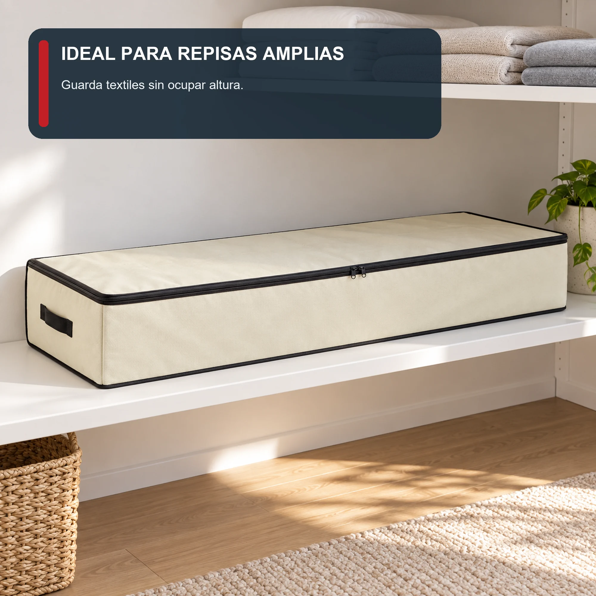 Bolsa Organizadora Bajo Cama Extra Larga, 105 × 45 × 15 cm, 1 Unidad