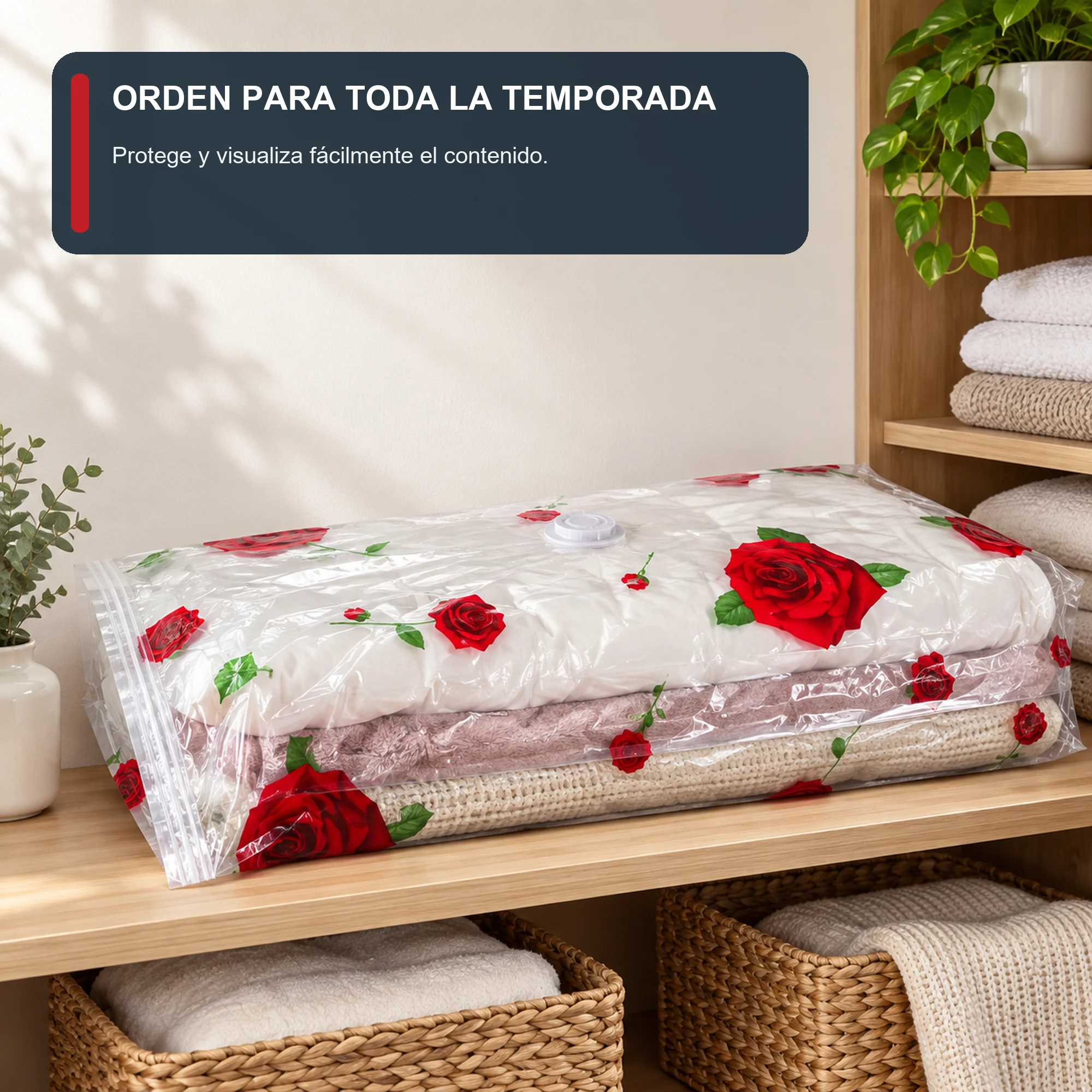 Bolsa de Compresión al Vacío Jumbo Estampada, 80 × 130 cm, 1 Unidad