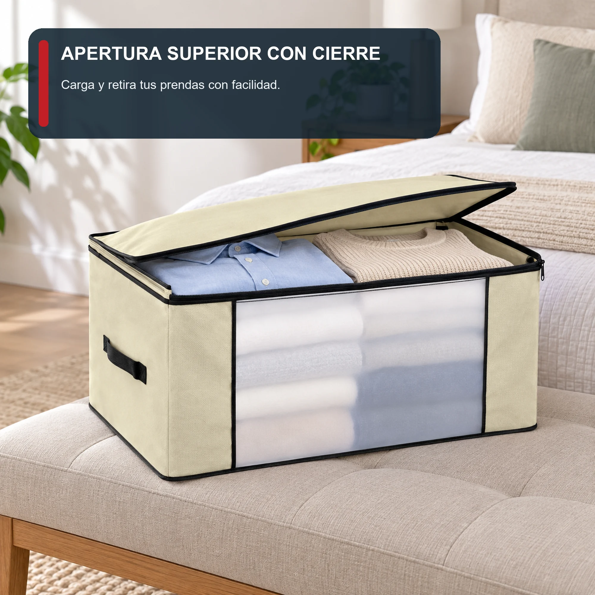 Bolsa Multiuso Organizadora de Tela No Tejida, 45 × 30 × 20 cm, 1 Unidad