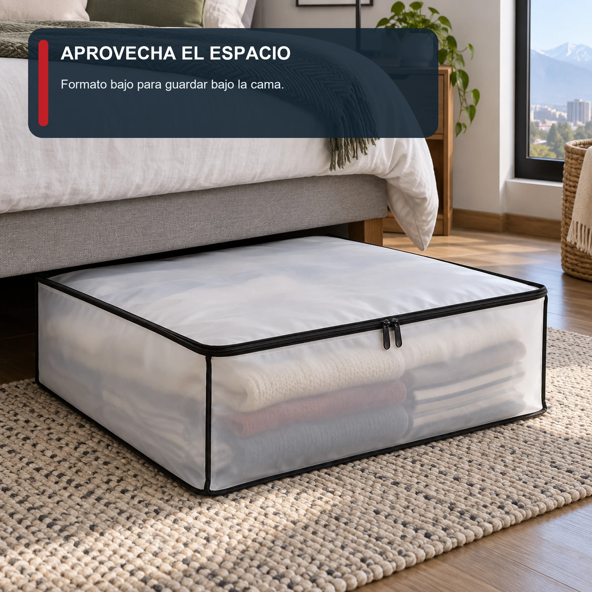 Bolsa Multiuso Organizadora de PEVA con Cierre, 45 × 45 × 20 cm, 1 Unidad