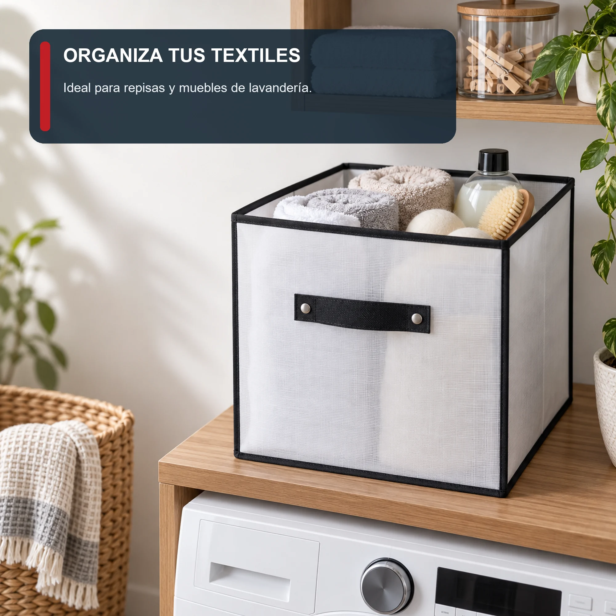 Caja organizadora abierta de PEVA y PP, 31 × 31 × 31 cm, 1 Unidad
