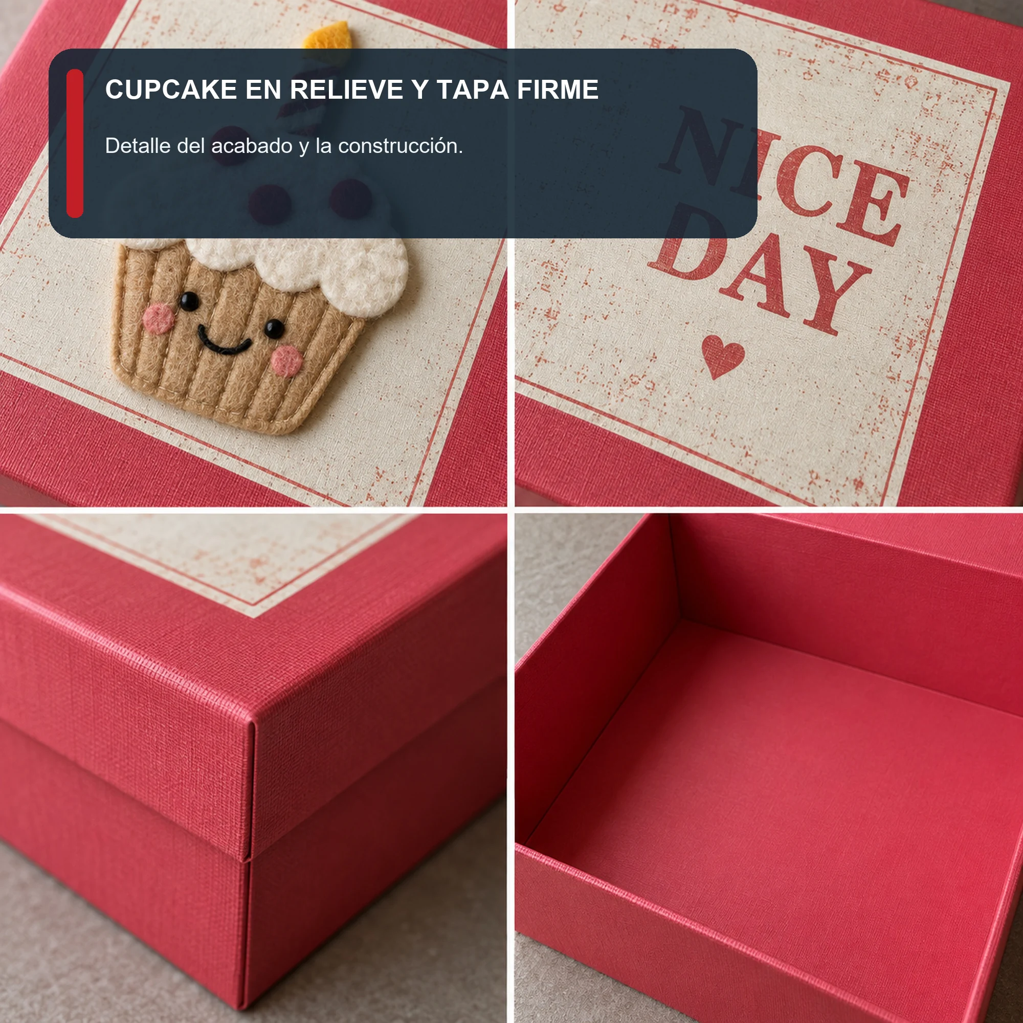 Caja de Regalo Caja Grande Con Cupcake, 36,5 × 26 × 10,5 cm