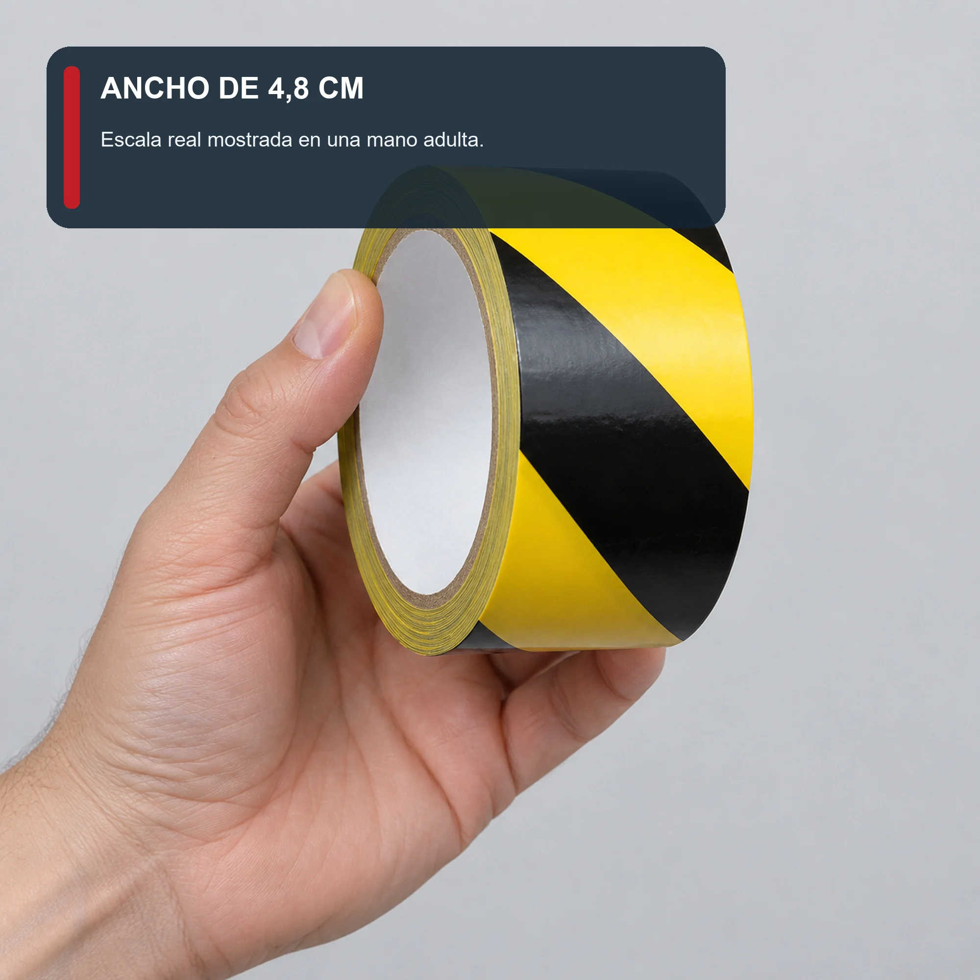 Cinta de Advertencia Amarilla y Negra, 48 mm × 20 m