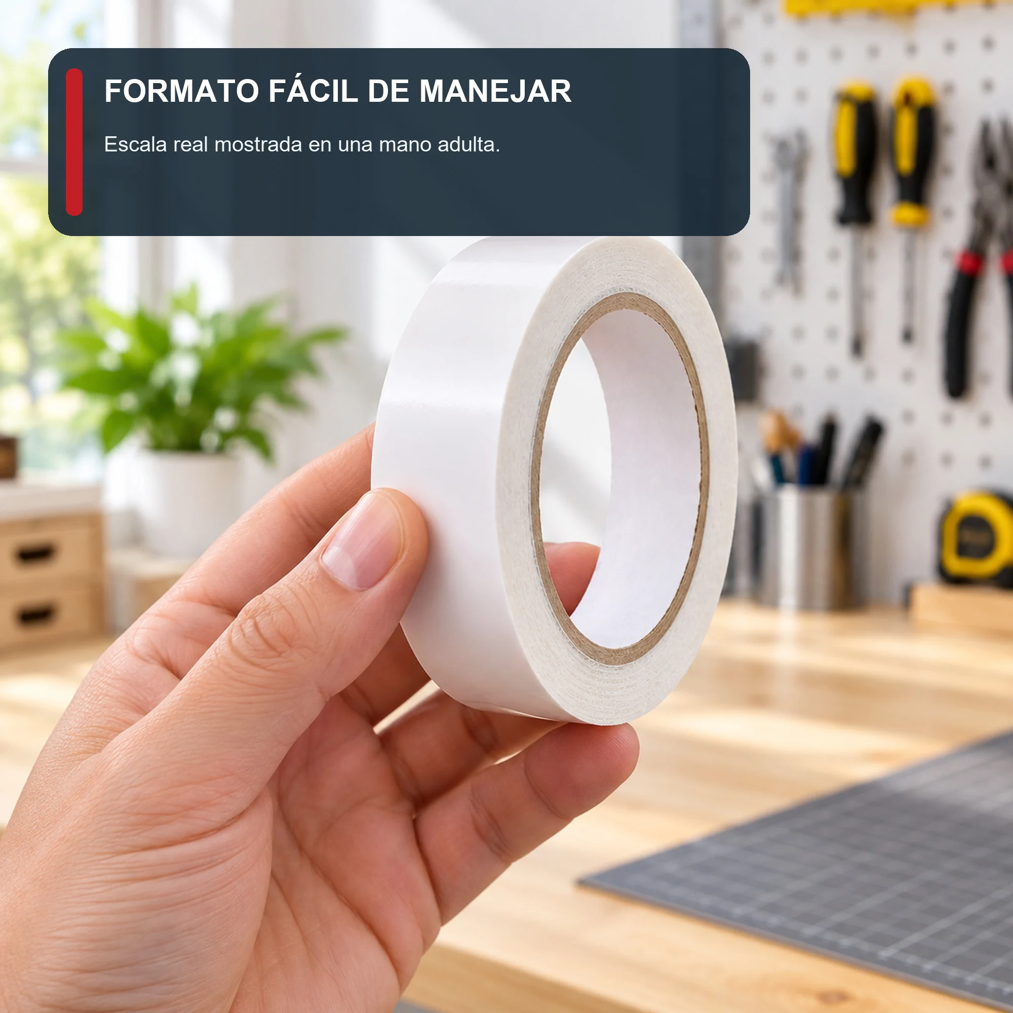 Cinta Doble Faz de Espuma Blanca, 36 mm × 20 m