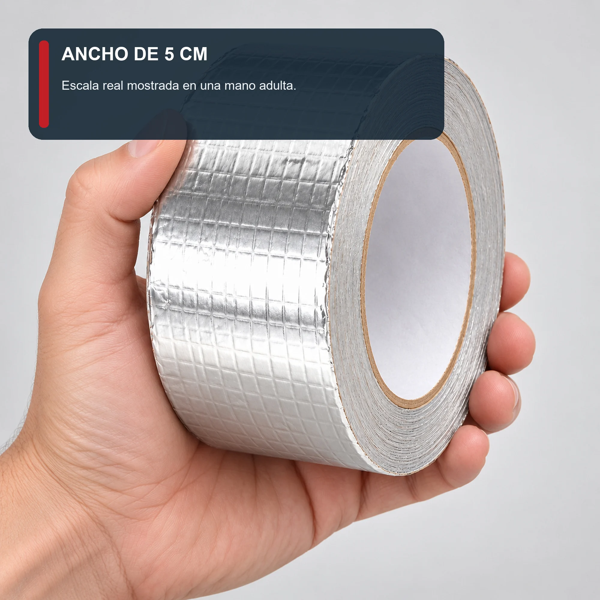 Cinta Impermeable de Aluminio con Butilo, 50 mm × 5 m