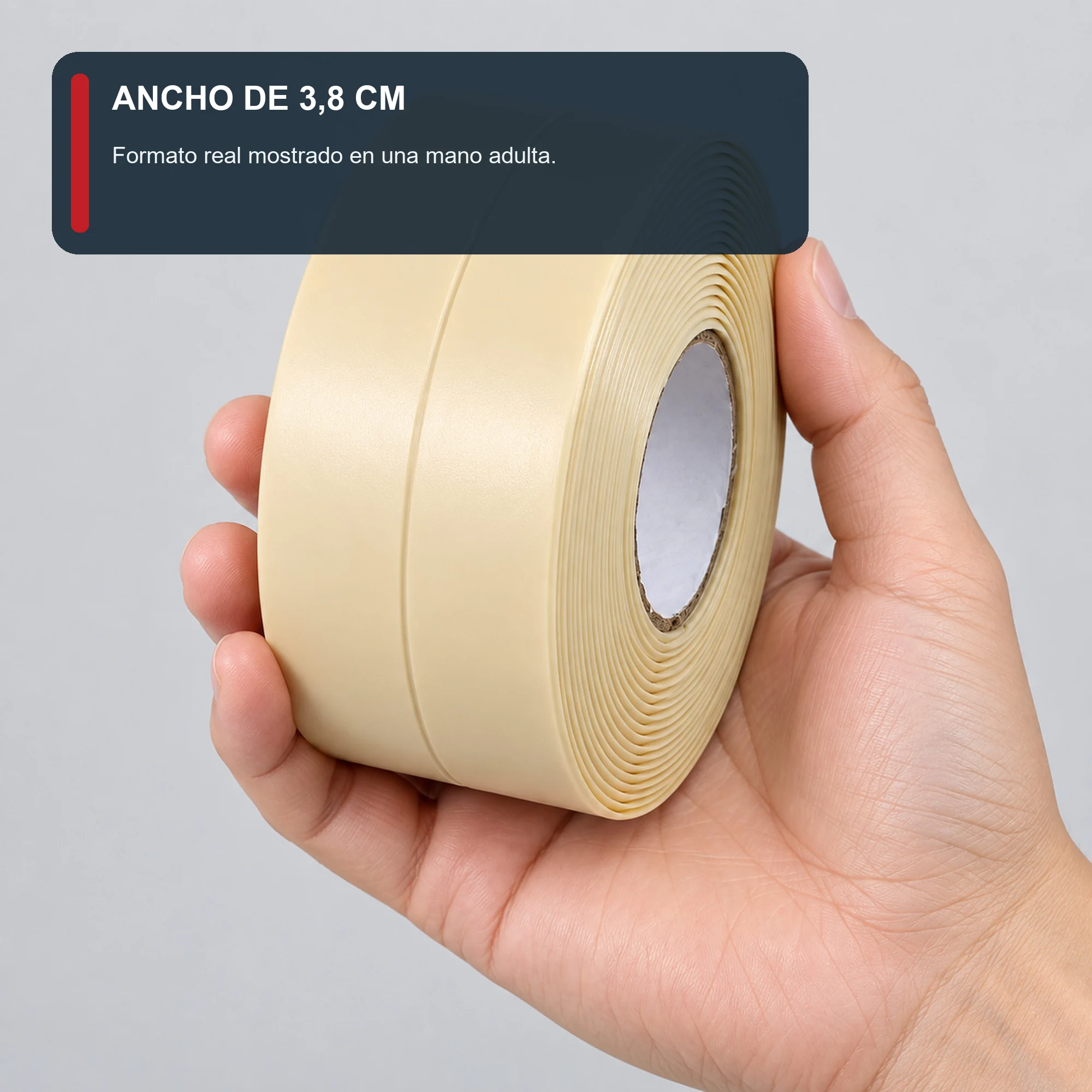 Cinta Selladora Autoadhesiva Beige, 38 mm × 3,2 m