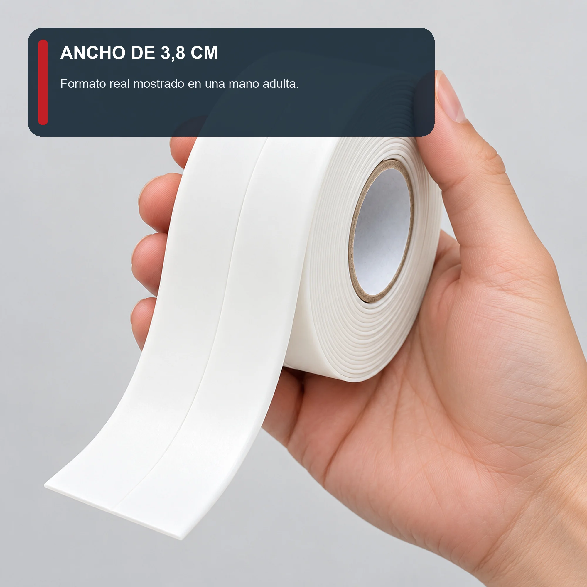 Cinta Selladora Autoadhesiva Blanca, 38 mm × 3,2 m