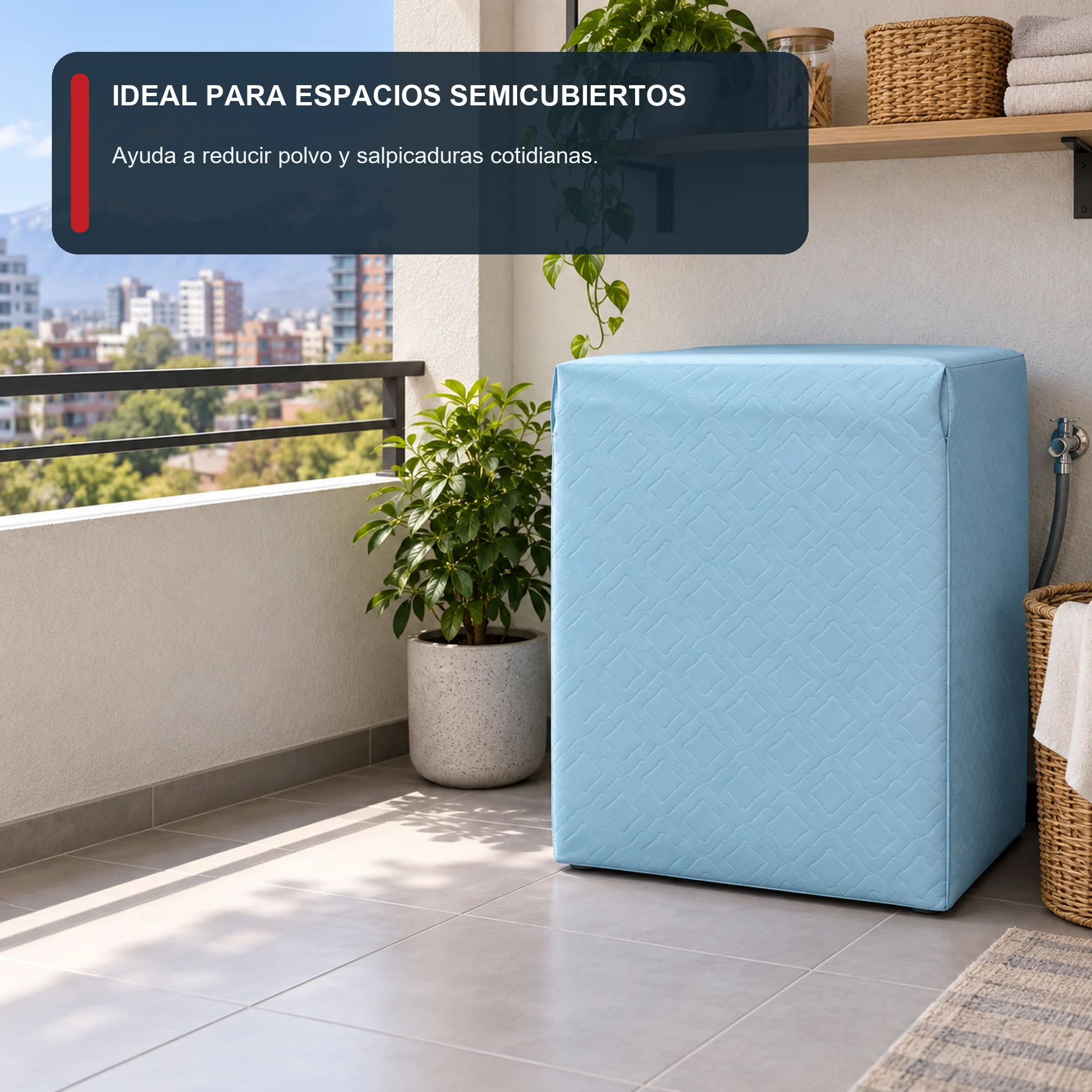 Funda de Lavadora 100% PEVA para Carga Frontal, Color Liso Surtido, 58 × 62 × 85 cm