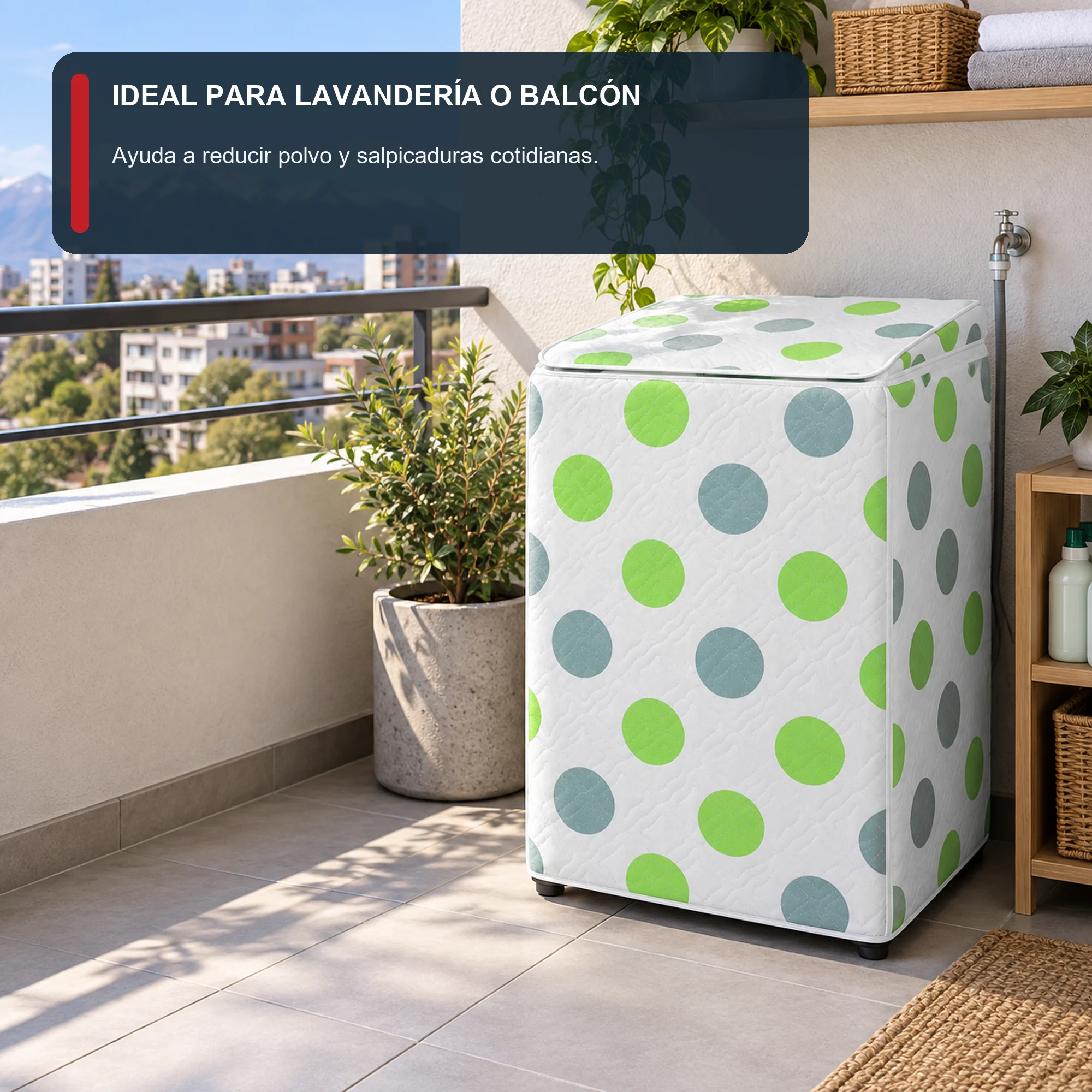 Funda de Lavadora 100% PEVA para Carga Superior, Estampado Surtido, 55 × 58 × 87 cm