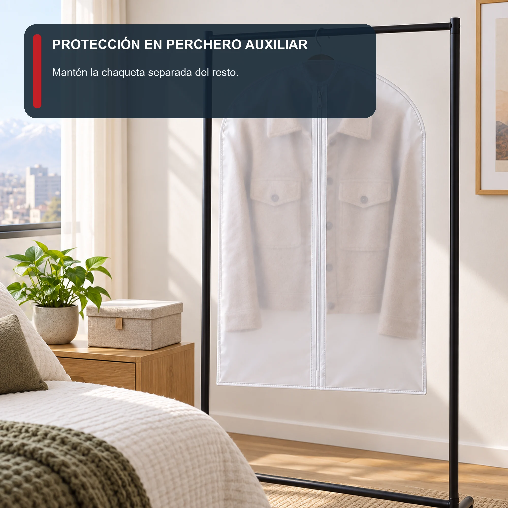 Funda para Traje de PEVA con Cierre, 60 × 80 cm, 1 Funda